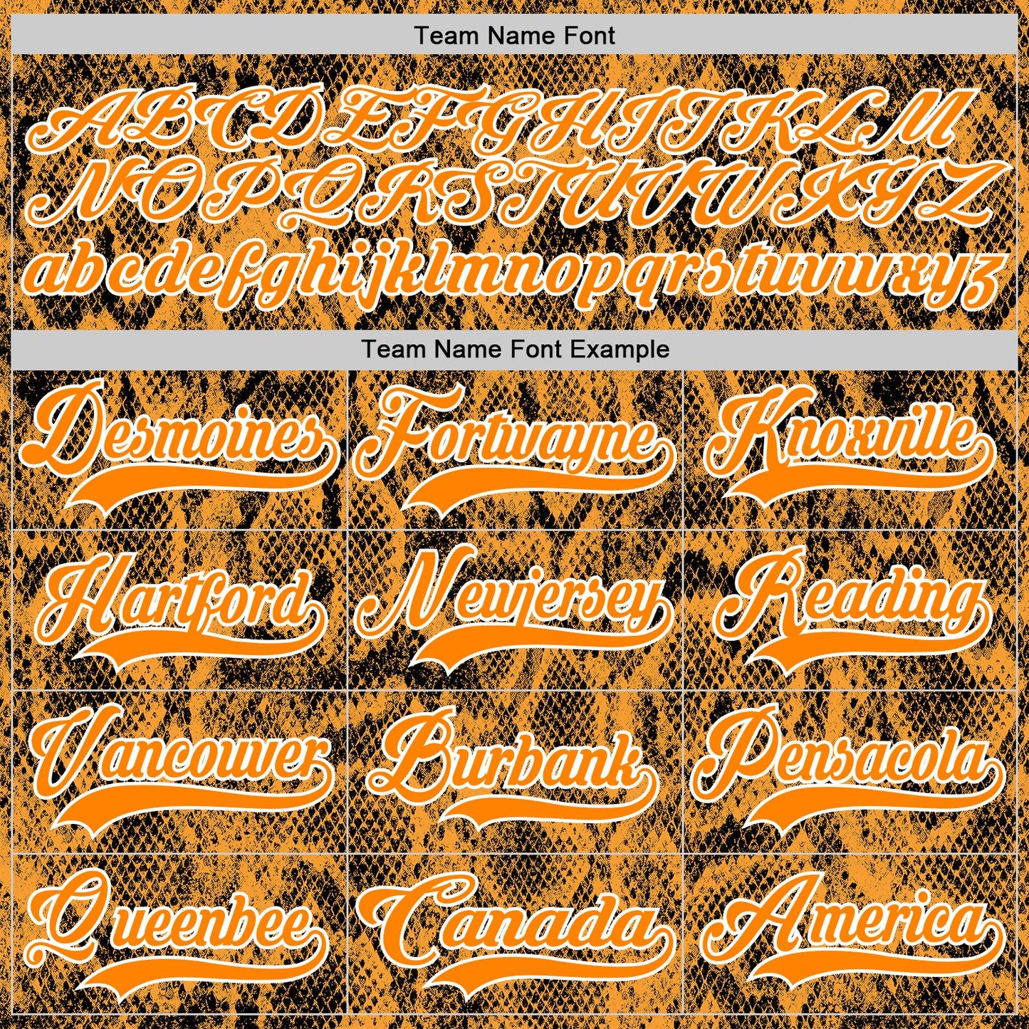 Custom Bay Orange Black-White Snake Skin Print Hockey Lace Neck Jersey view 6