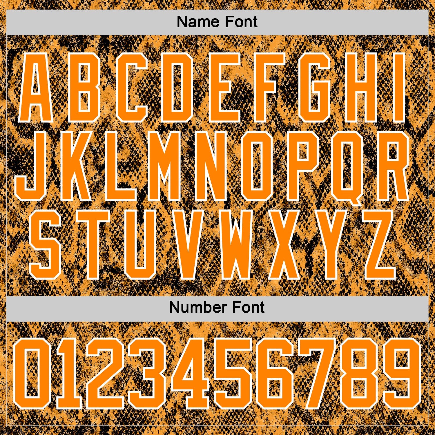 Custom Bay Orange Black-White Snake Skin Print Hockey Lace Neck Jersey view 7