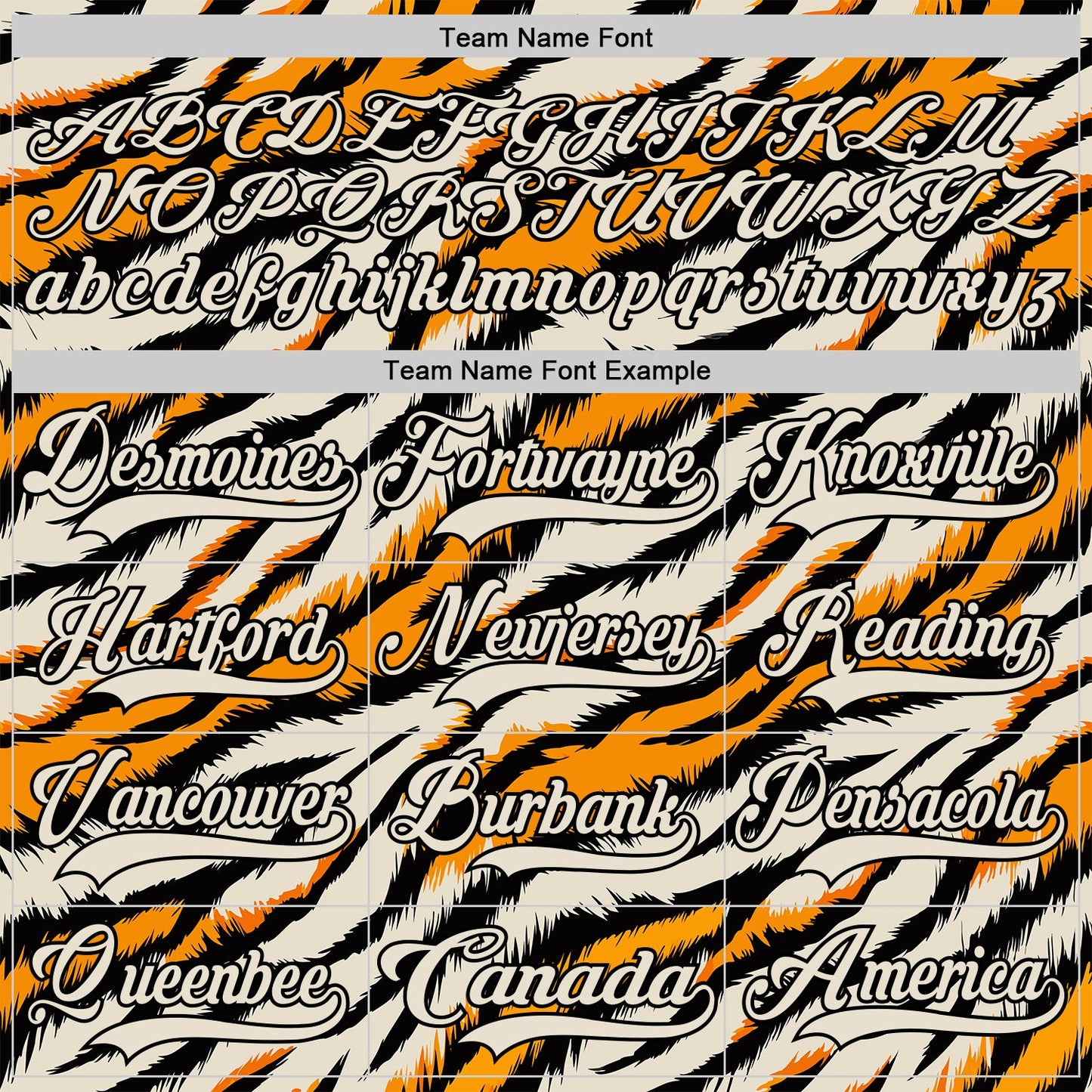 Custom Cream Orange-Black Tiger Stripes Print Hockey Lace Neck Jersey view 6