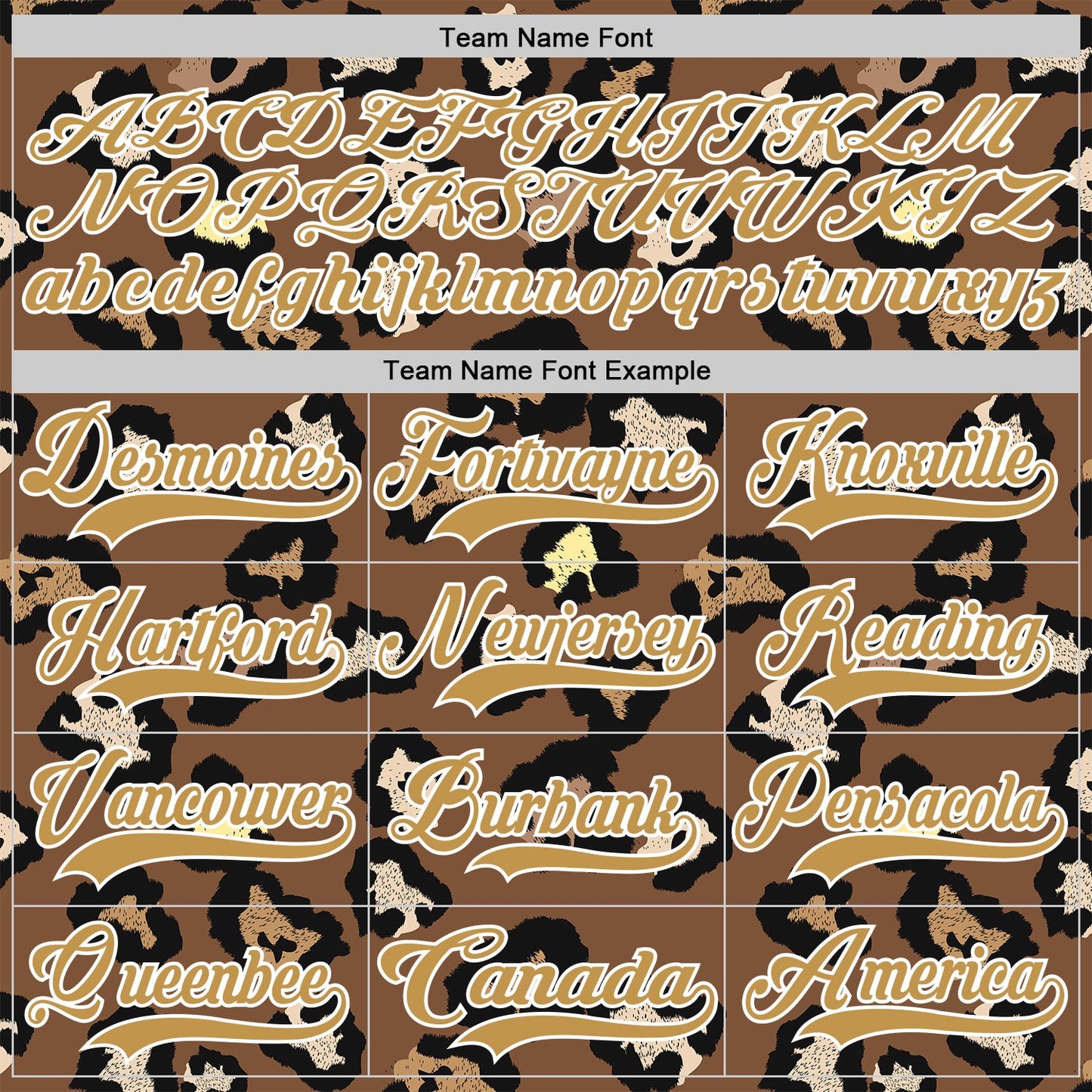 Custom Brown Old Gold Black-White Leopard Print Hockey Lace Neck Jersey view 6
