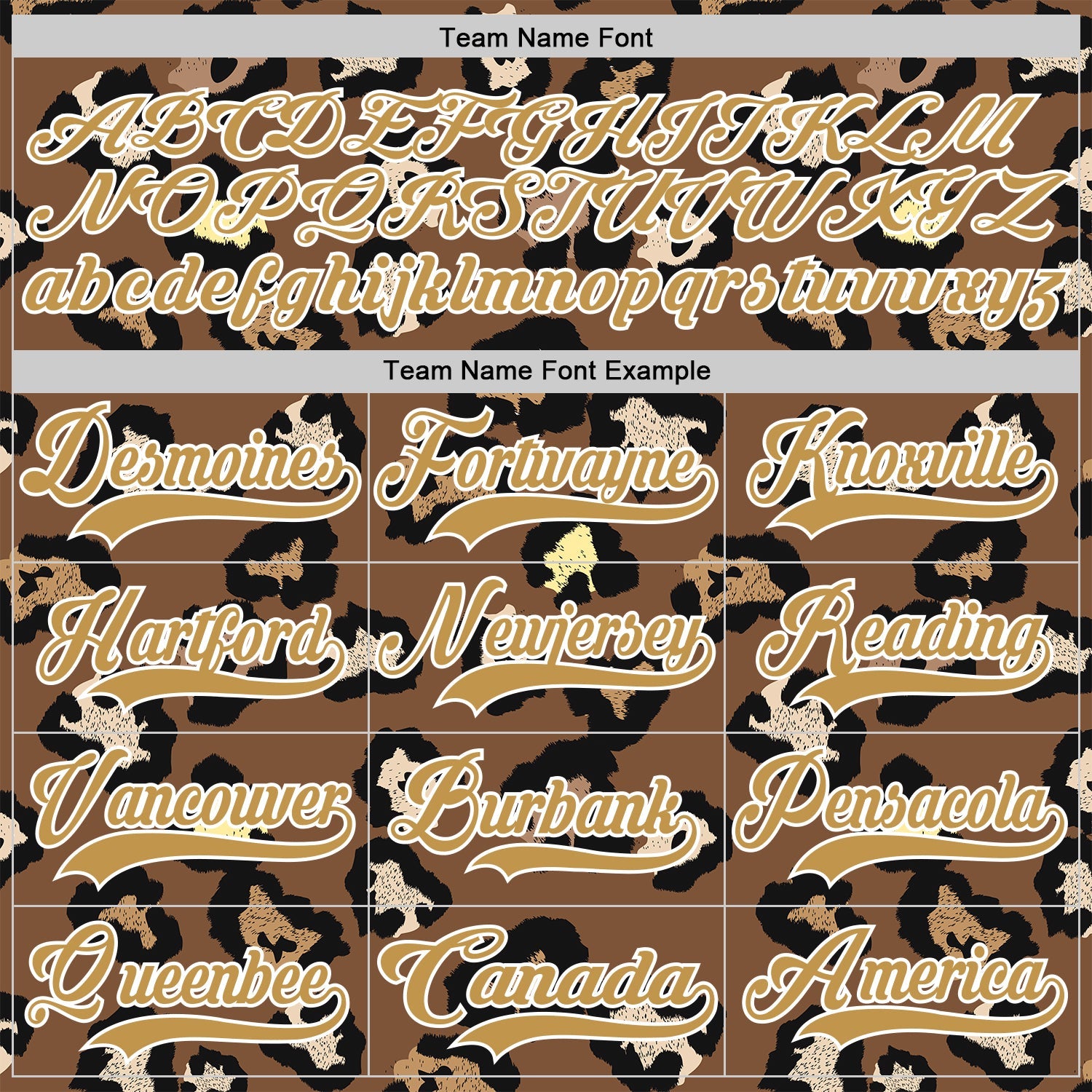 Custom Brown Old Gold Black-White Leopard Print Hockey Lace Neck Jersey view 6