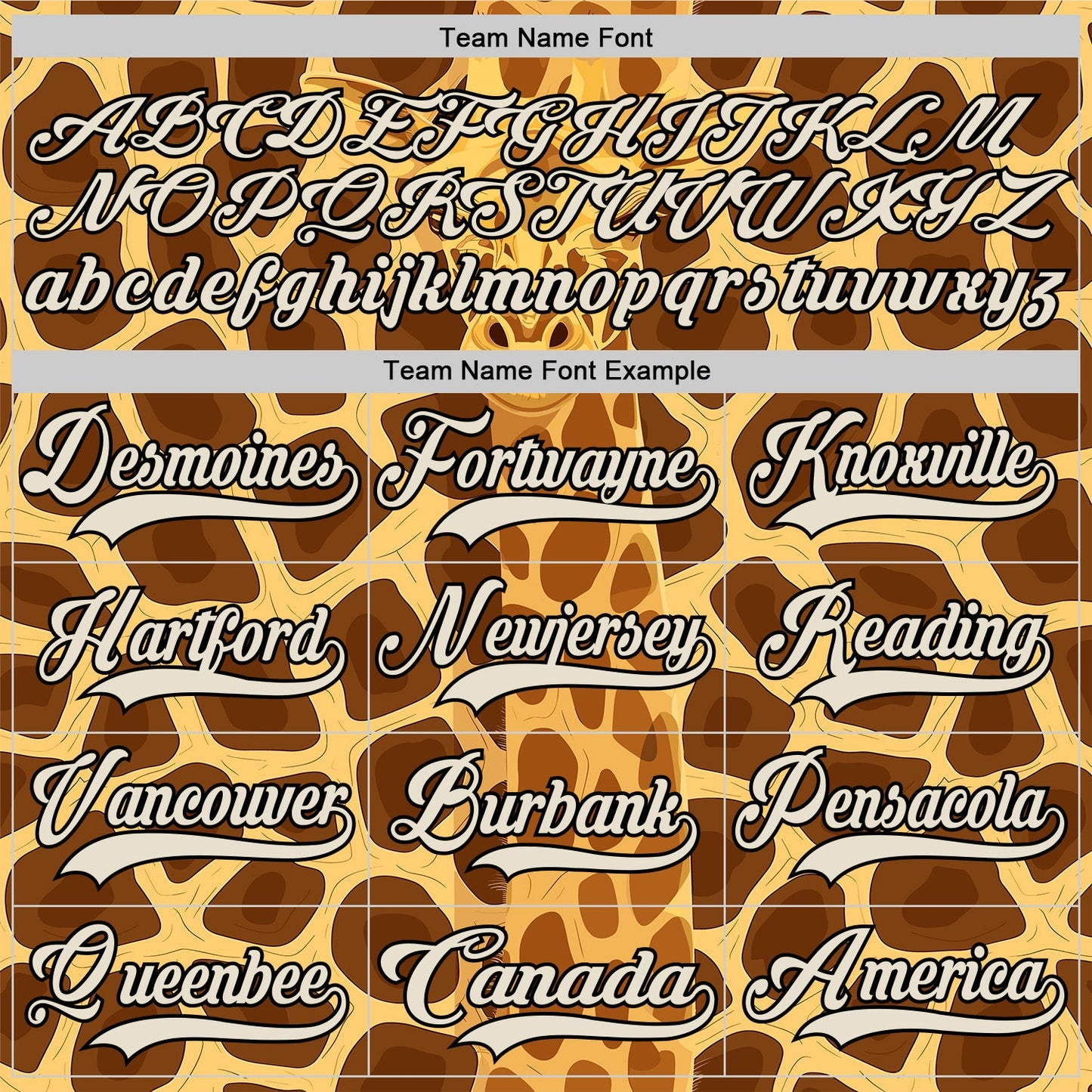 Custom Yellow Cream Brown-Black Giraffe Print Hockey Lace Neck Jersey view 6