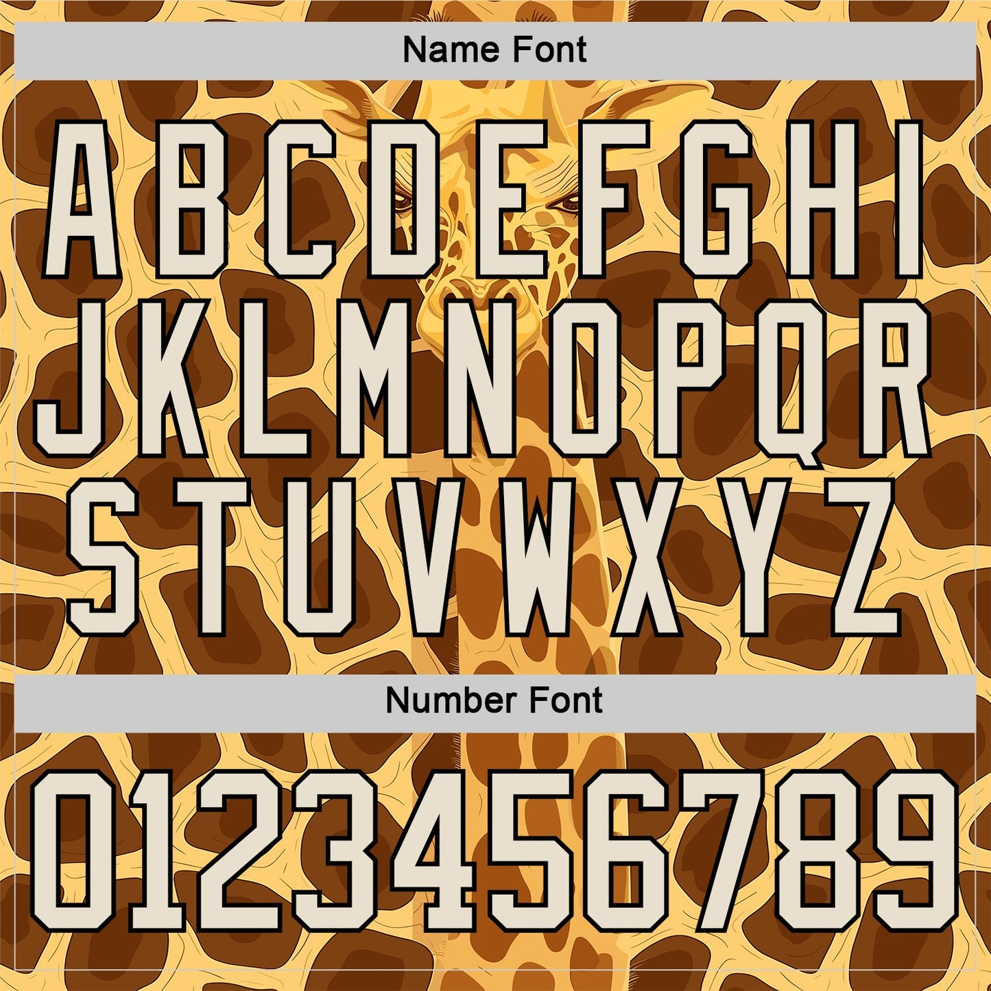Custom Yellow Cream Brown-Black Giraffe Print Hockey Lace Neck Jersey view 7