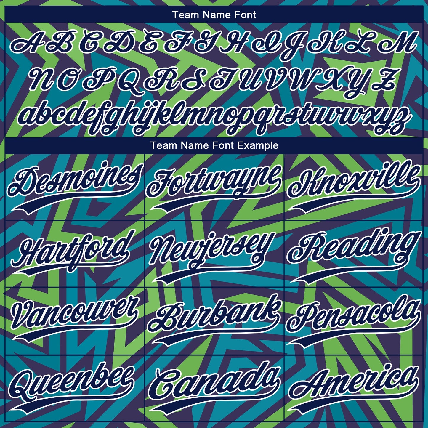 Custom Teal Navy-Kelly Green 3D Pattern Design Authentic Baseball Jersey view 4