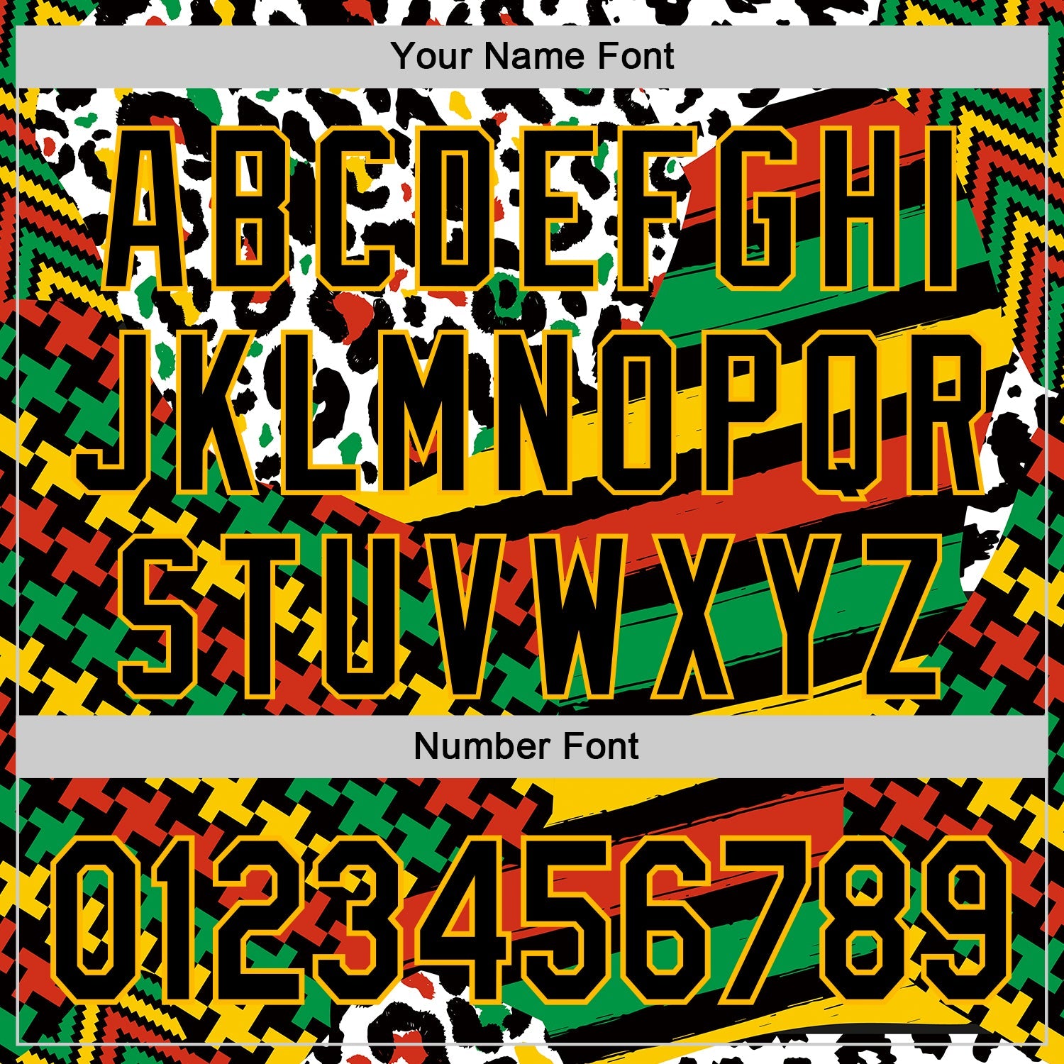 Custom White Black Red Green-Gold 3D Pattern Design Black History Month Abstract Geometric Animal Print Authentic Baseball Jersey view 5