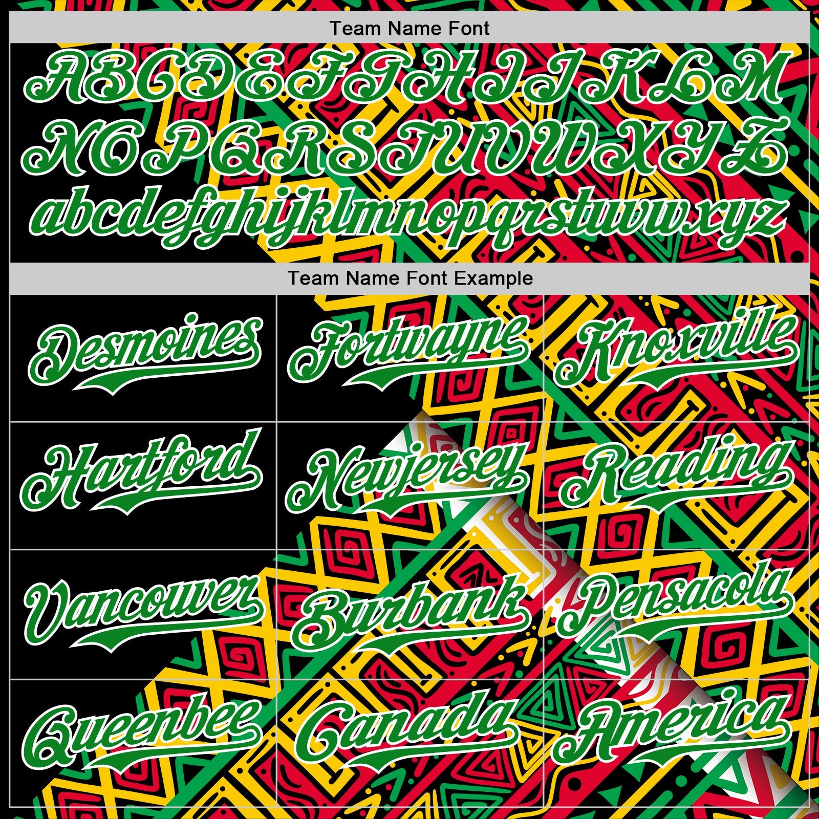 Custom Black Kelly Green Red Yellow-White 3D Pattern Design Black History Month African Ethnicity Style Abstract Geometric Authentic Baseball Jersey view 4