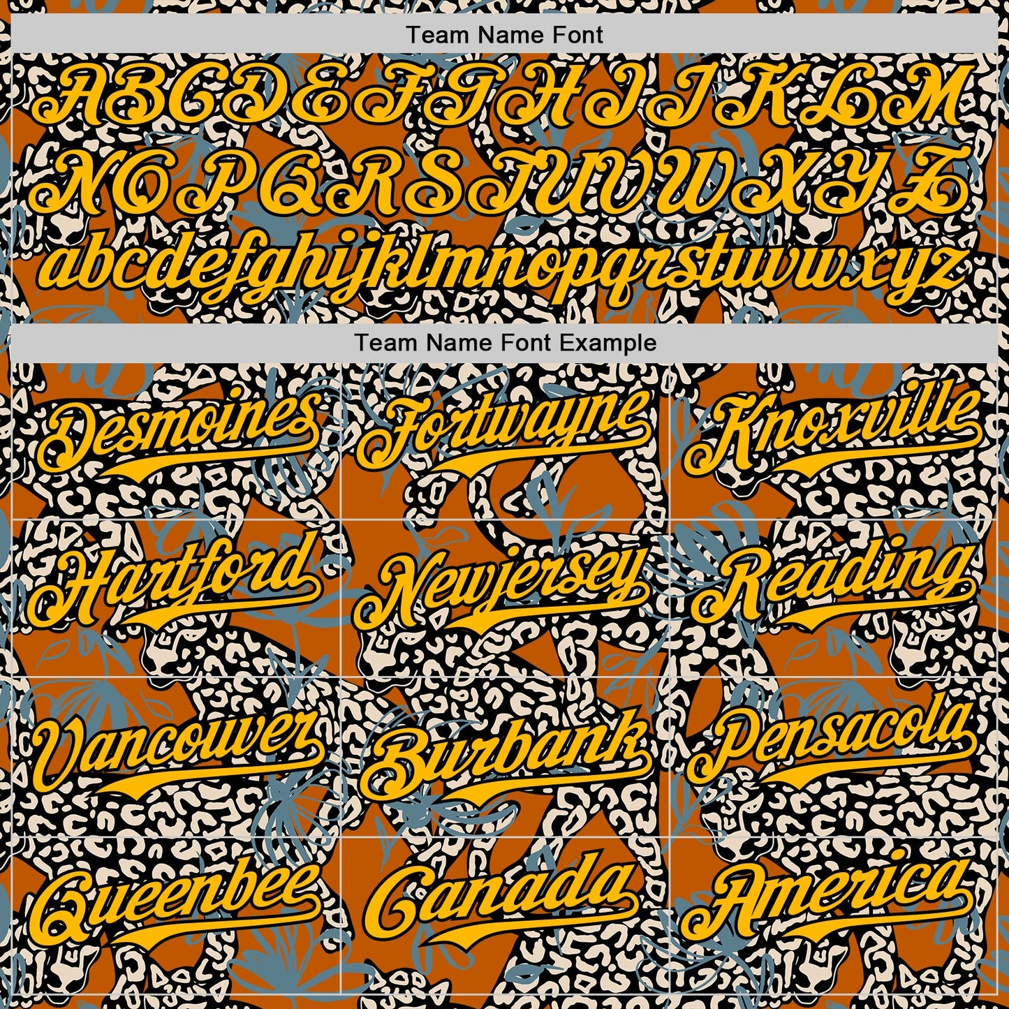 Custom Texas Orange Gold-Black 3D Pattern Design Black History Month Animal Leopard Authentic Baseball Jersey view 4