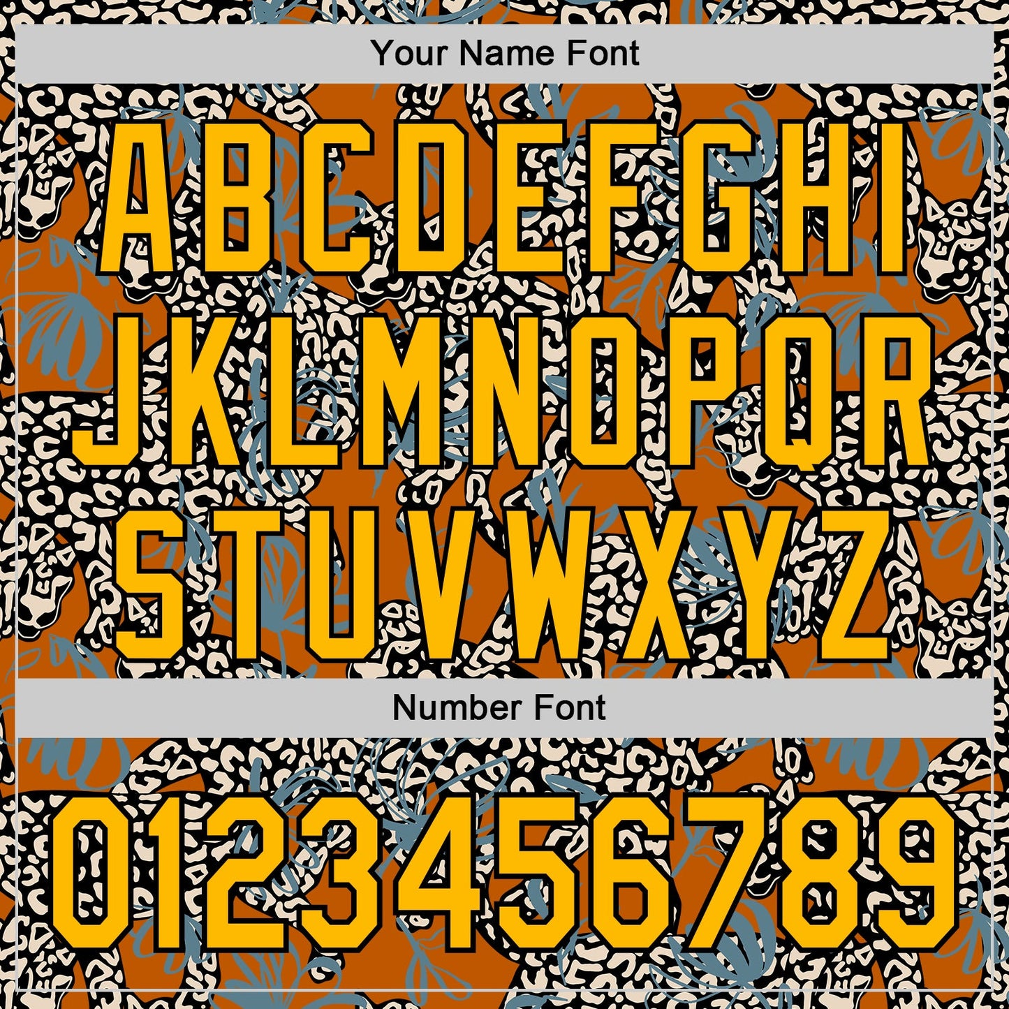 Custom Texas Orange Gold-Black 3D Pattern Design Black History Month Animal Leopard Authentic Baseball Jersey view 5