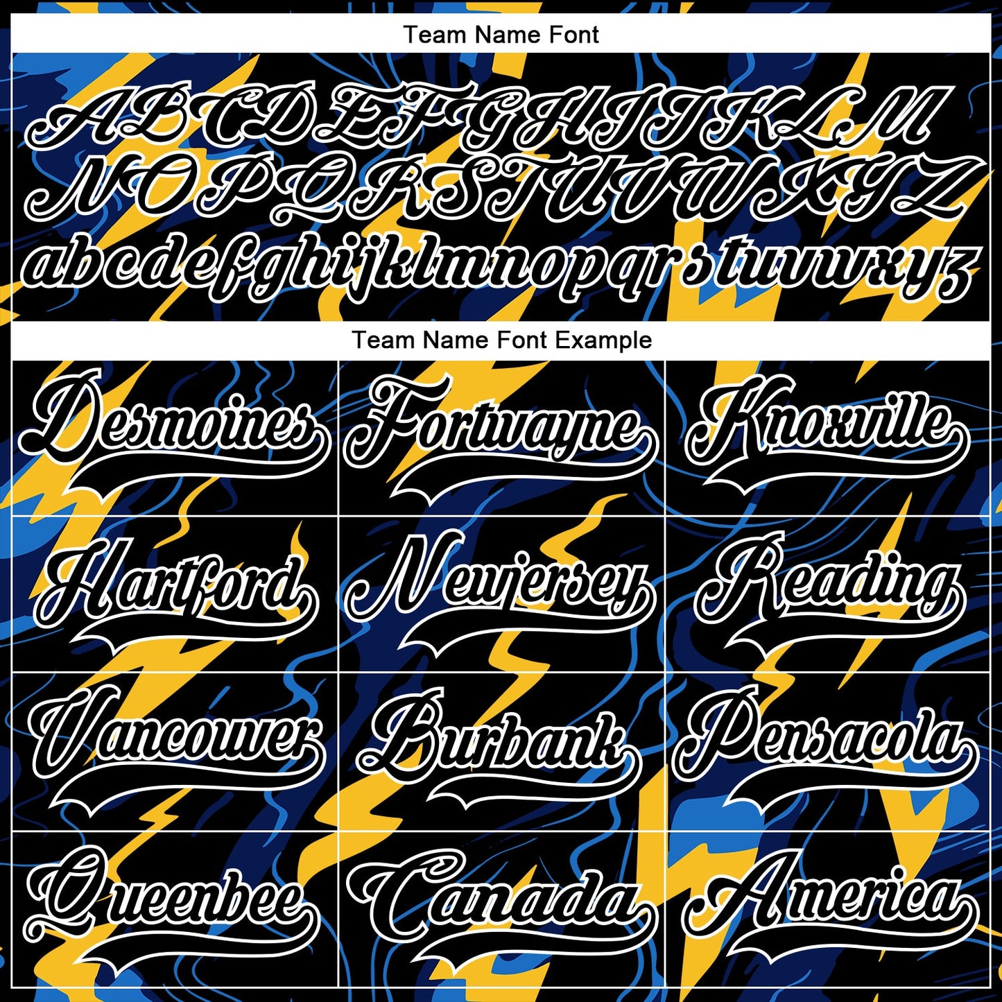 Custom Black Yellow Blue-White Lightning Hockey Lace Neck Jersey view 6