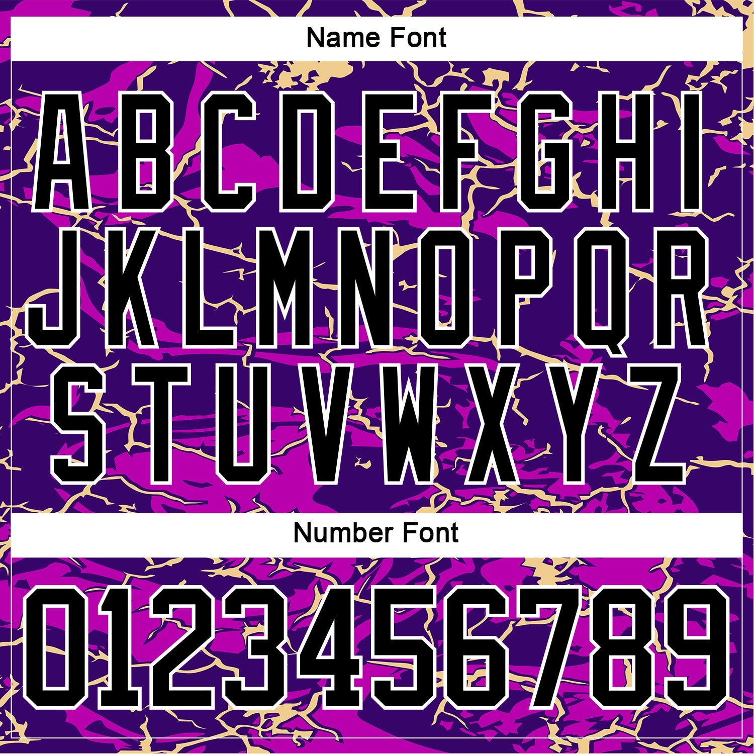Custom Purple Black Cream-White Lightning Hockey Lace Neck Jersey view 7