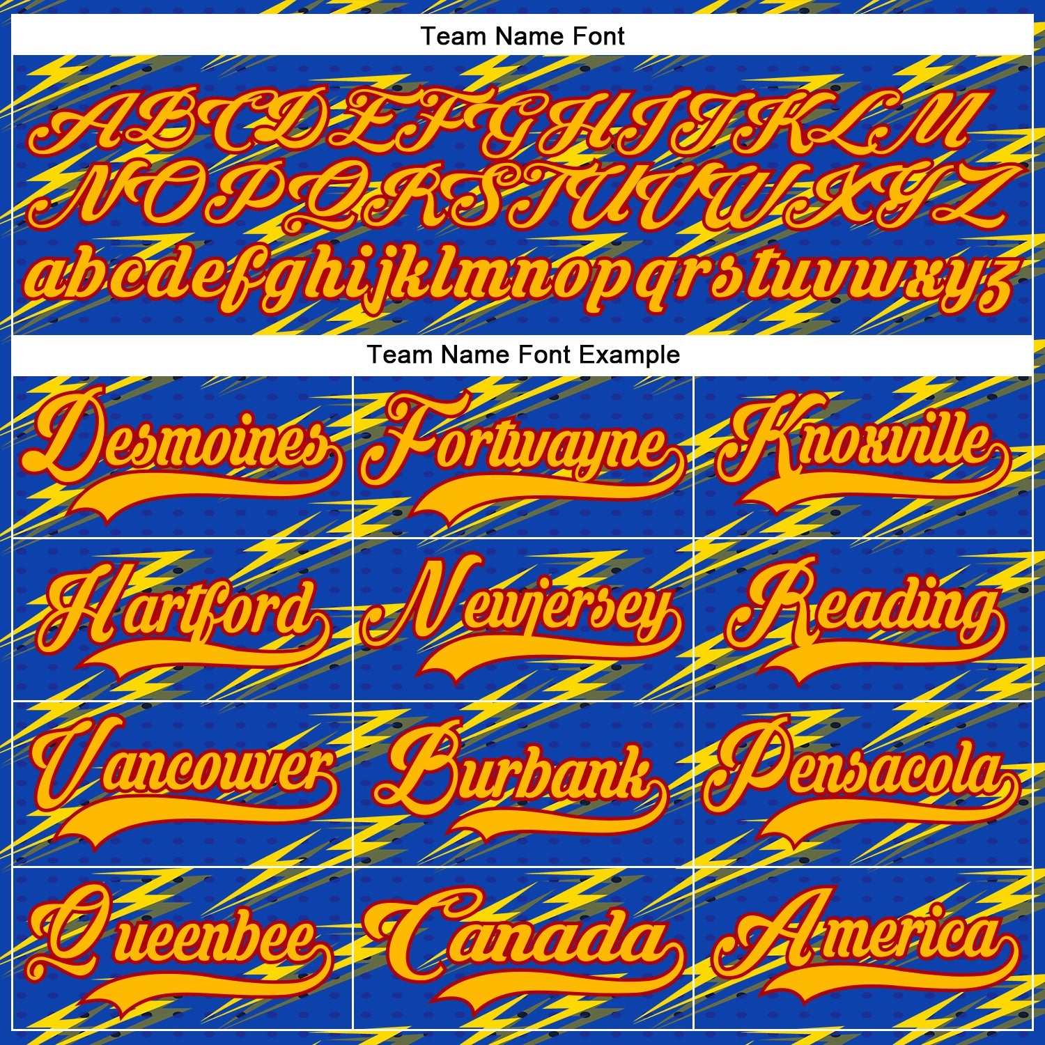 Custom Thunder Blue Gold-Red Lightning Hockey Lace Neck Jersey view 6