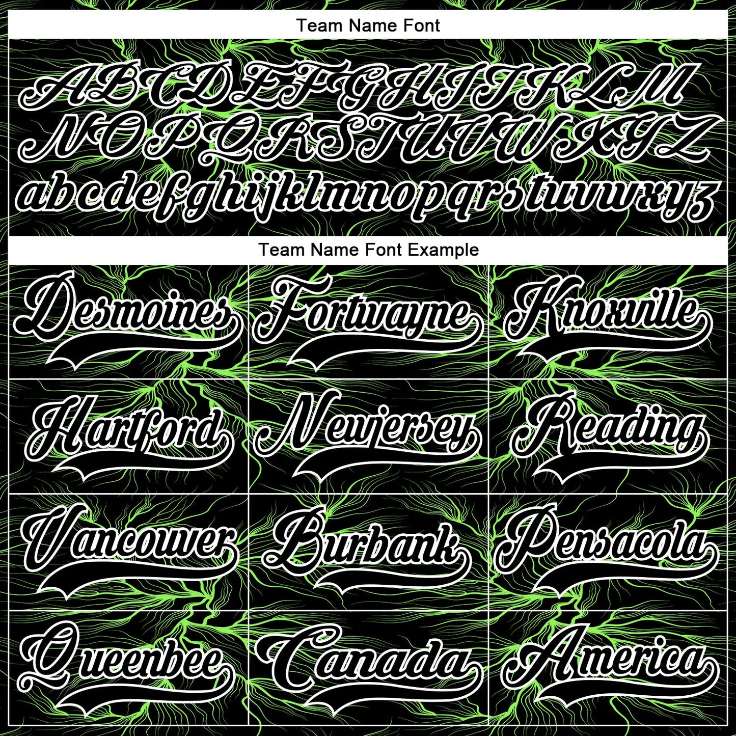 Custom Black Green-White Lightning Hockey Lace Neck Jersey view 6