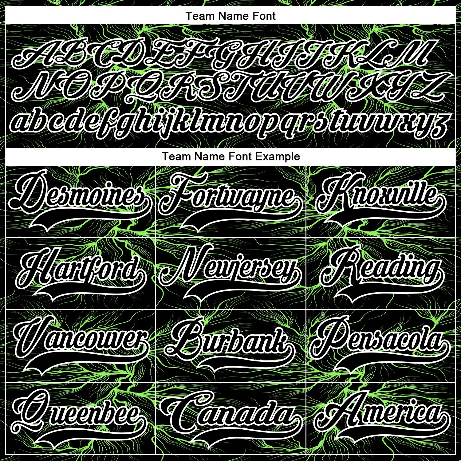 Custom Black Green-White Lightning Hockey Lace Neck Jersey view 6