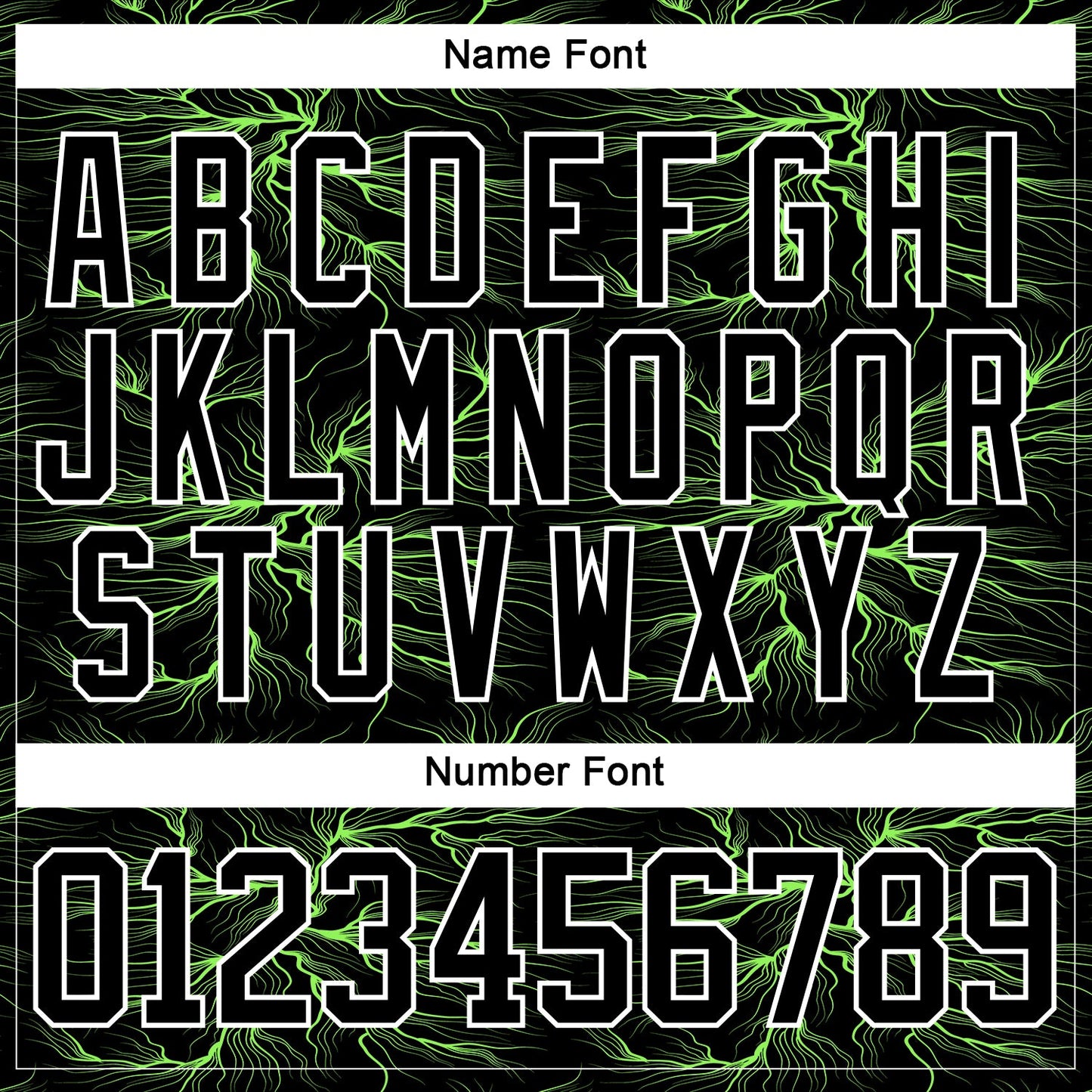 Custom Black Green-White Lightning Hockey Lace Neck Jersey view 7