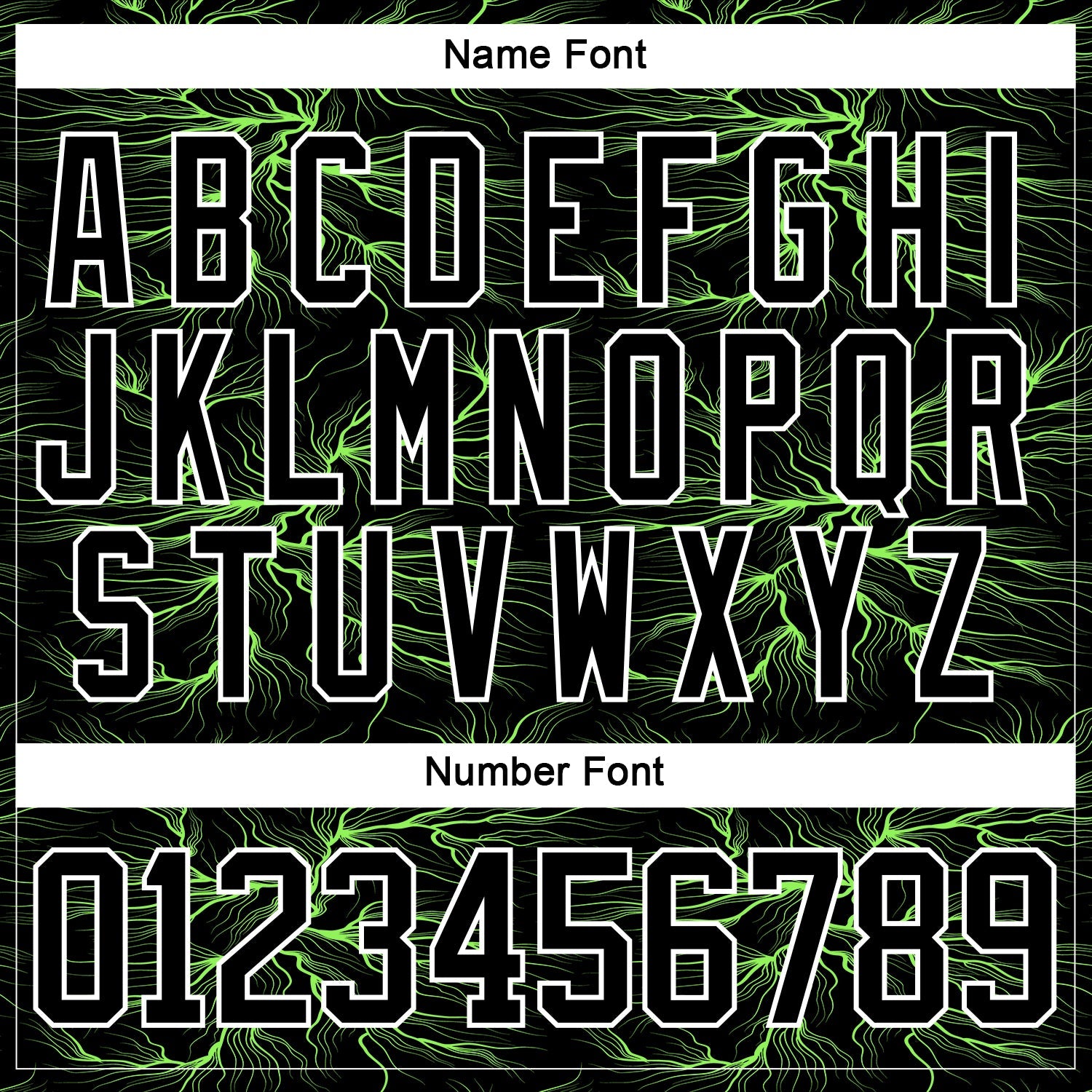 Custom Black Green-White Lightning Hockey Lace Neck Jersey view 7