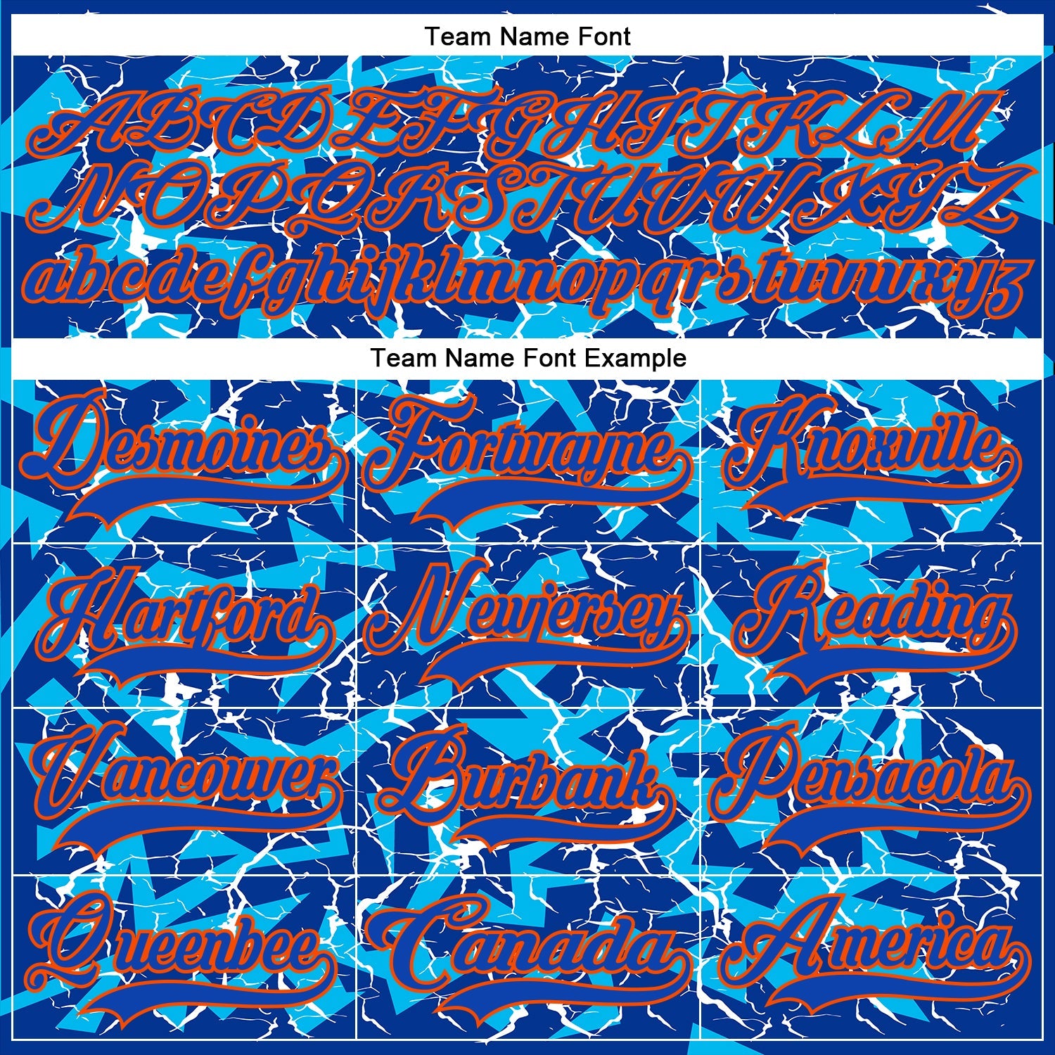 Custom Thunder Blue Orange-Black Lightning Hockey Lace Neck Jersey view 6