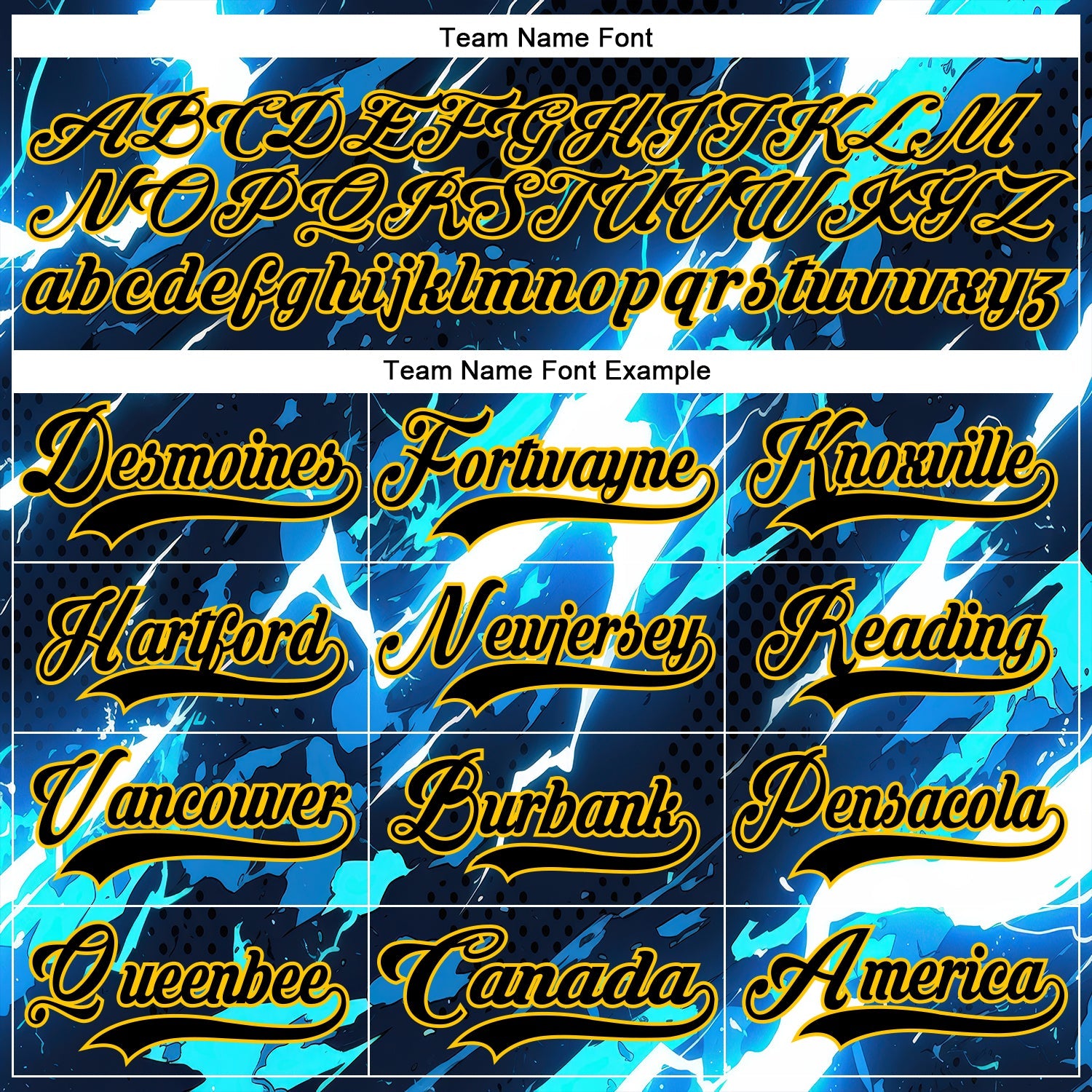 Custom Black Blue Yellow-White Lightning Hockey Lace Neck Jersey view 6