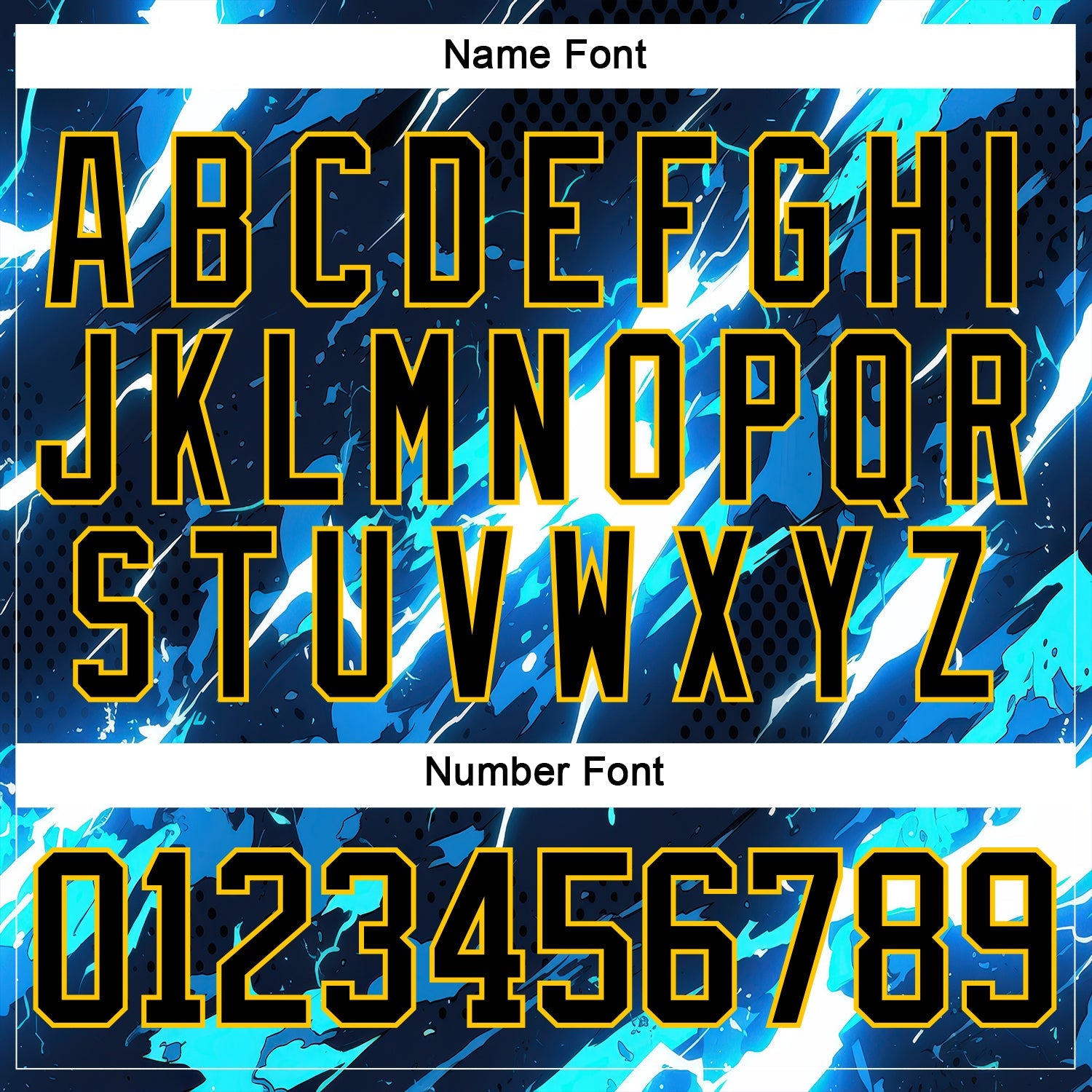 Custom Black Blue Yellow-White Lightning Hockey Lace Neck Jersey view 7