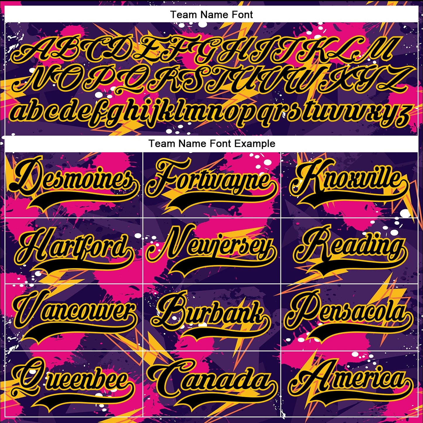 Custom Purple Black Pink-Yellow Lightning Hockey Lace Neck Jersey view 6