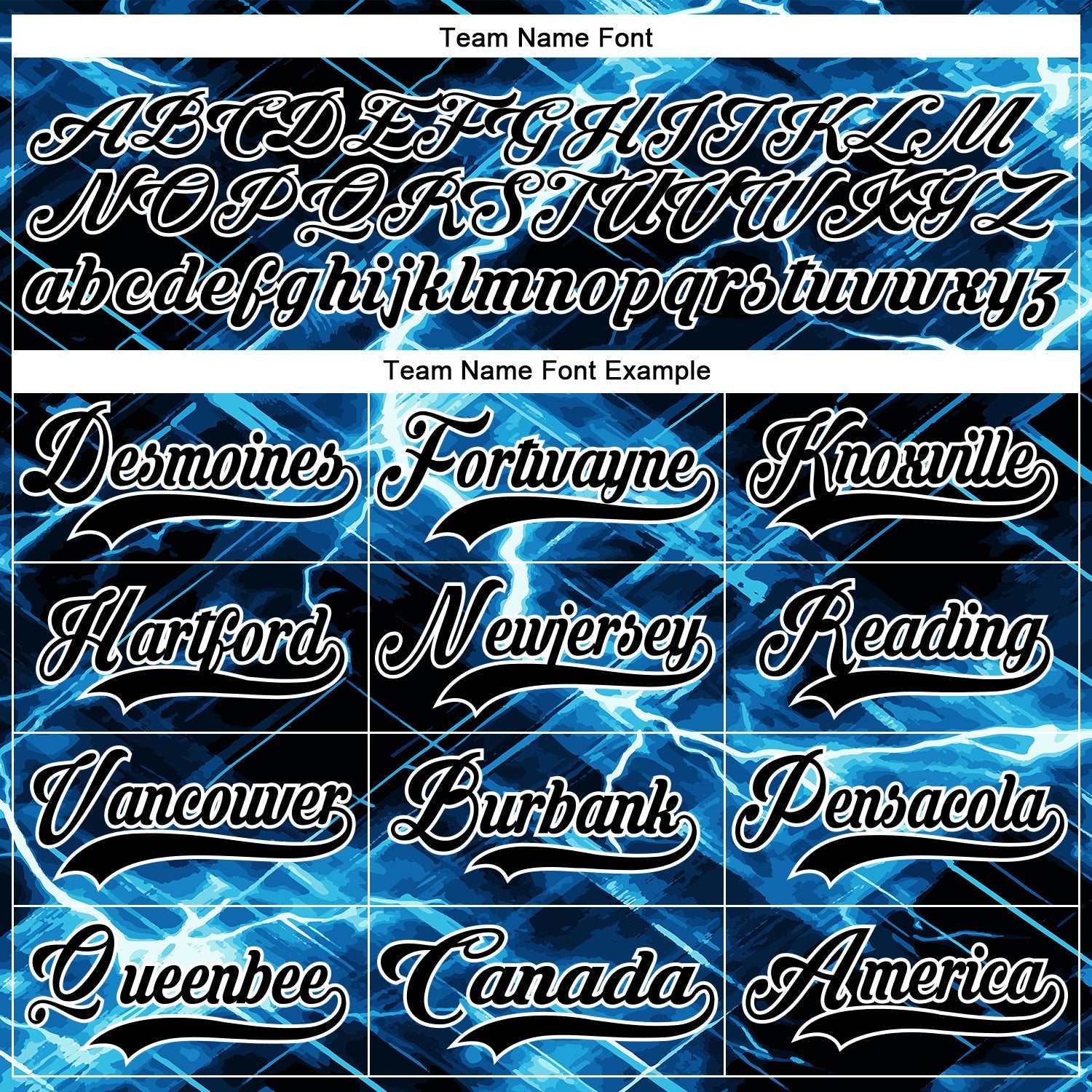 Custom Black Blue-White Lightning Hockey Lace Neck Jersey view 6