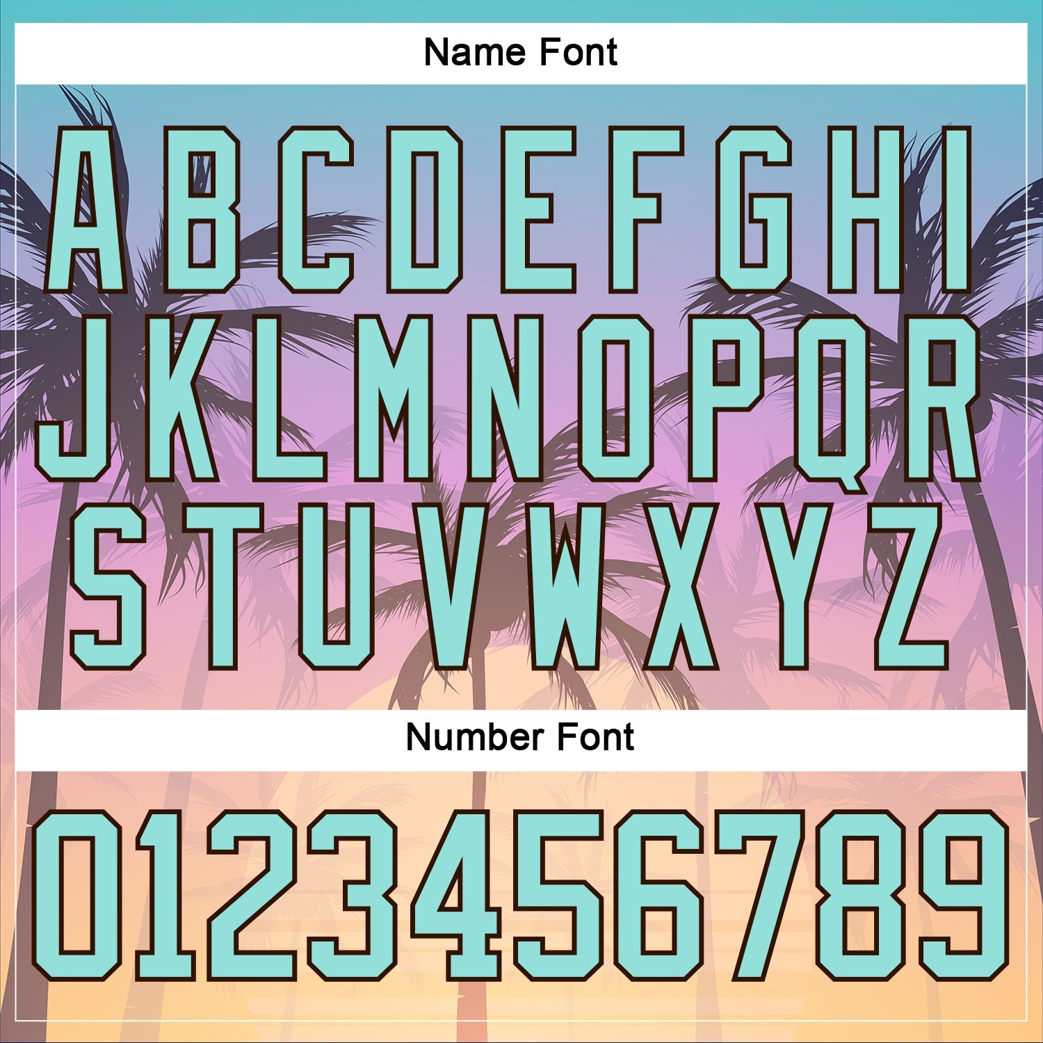 Custom Light Purple Ice Blue-Brown Gradient Hawaii Tropical Palm Trees Hockey Lace Neck Jersey view 5