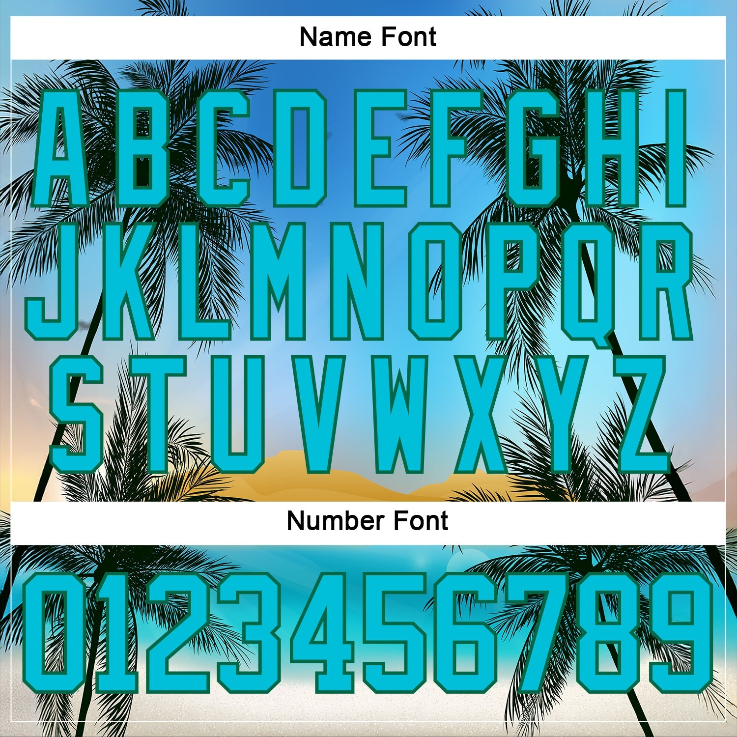 Custom Light Blue Lakes Blue-Kelly Green Gradient Hawaii Tropical Palm Trees Hockey Lace Neck Jersey view 5