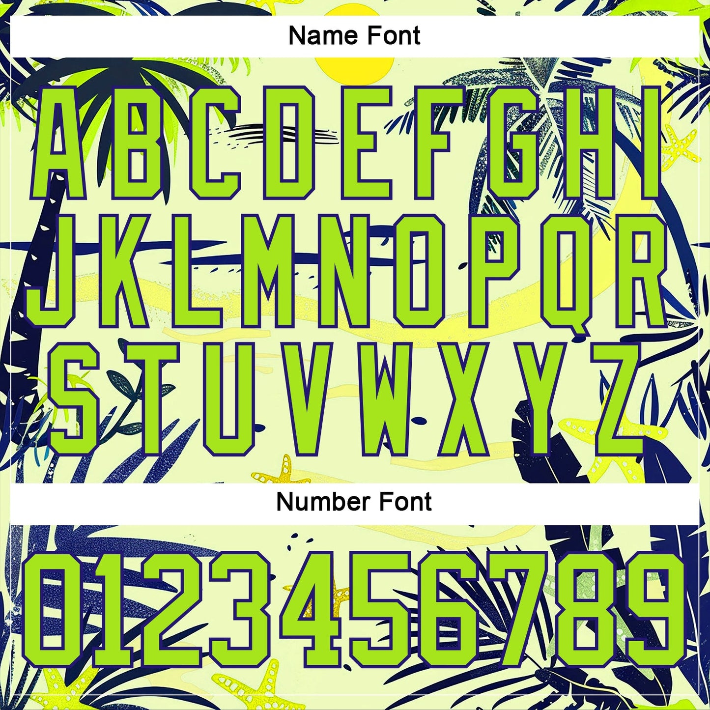 Custom Neon Yellow Neon Green Dark Purple-White Hawaii Tropical Palm Trees Hockey Lace Neck Jersey view 5