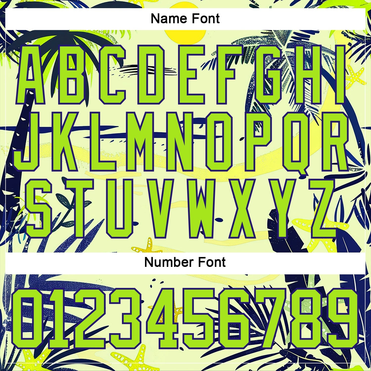 Custom Neon Yellow Neon Green Dark Purple-White Hawaii Tropical Palm Trees Hockey Lace Neck Jersey view 5