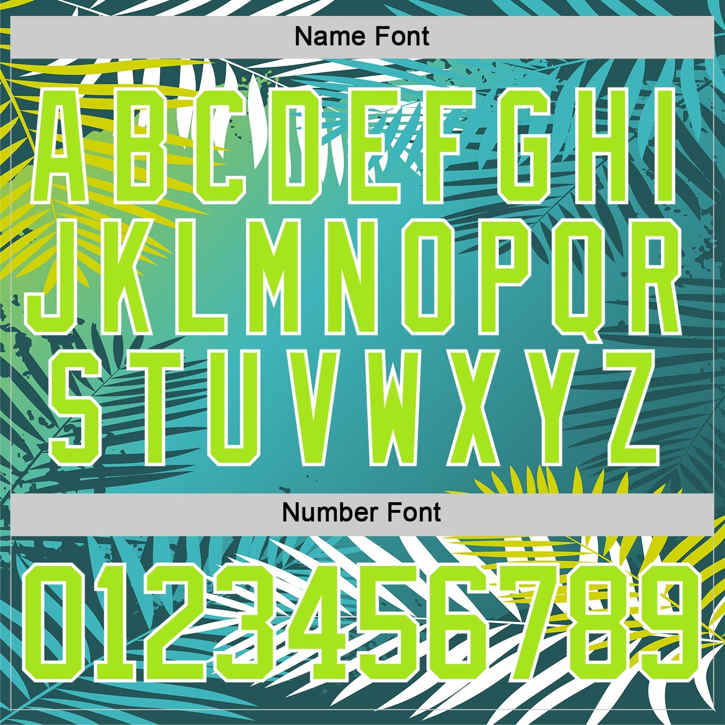 Custom Aqua Neon Green-White Hawaii Tropical Palm Trees Hockey Lace Neck Jersey view 5