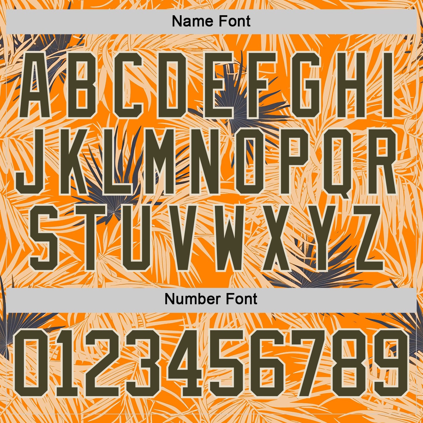 Custom Bay Orange Olive-Cream Hawaii Tropical Palm Trees Hockey Lace Neck Jersey view 5