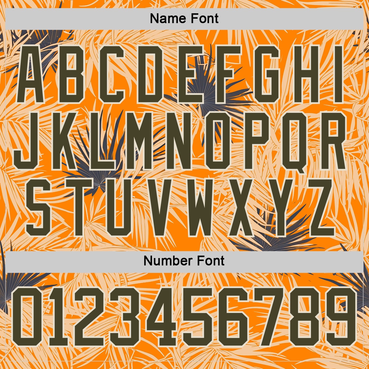 Custom Bay Orange Olive-Cream Hawaii Tropical Palm Trees Hockey Lace Neck Jersey view 5