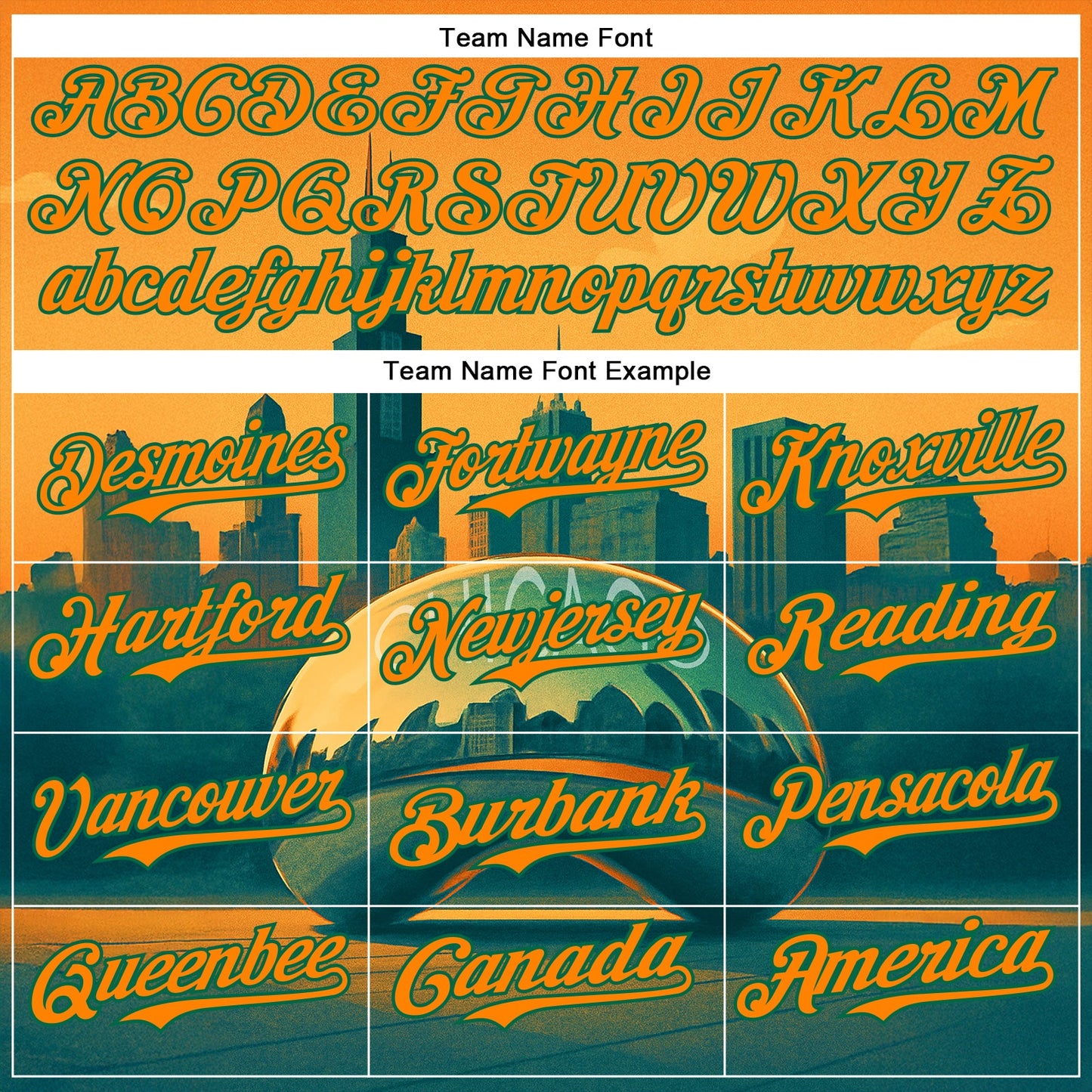 Custom Yellow Bay Orange-Kelly Green Chicago Illinois Millennium Park Cloud Gate The Bean Landmark City Symbol Authentic Baseball Jersey view 4
