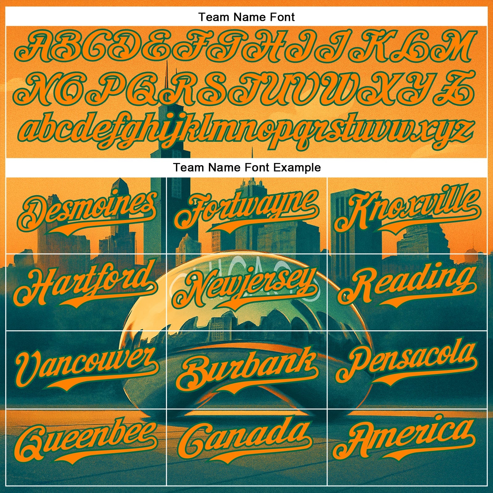 Custom Yellow Bay Orange-Kelly Green Chicago Illinois Millennium Park Cloud Gate The Bean Landmark City Symbol Authentic Baseball Jersey view 4
