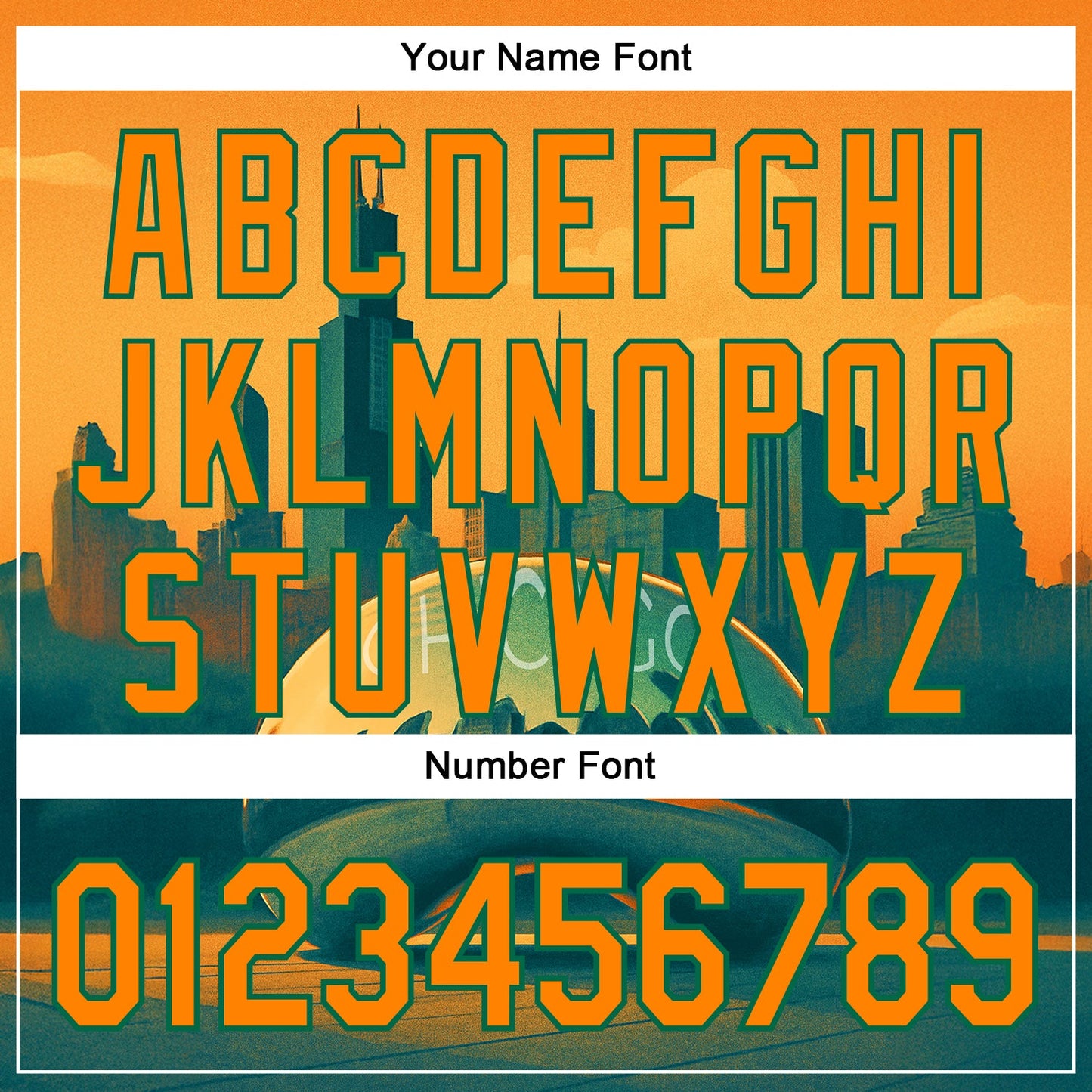 Custom Yellow Bay Orange-Kelly Green Chicago Illinois Millennium Park Cloud Gate The Bean Landmark City Symbol Authentic Baseball Jersey view 5