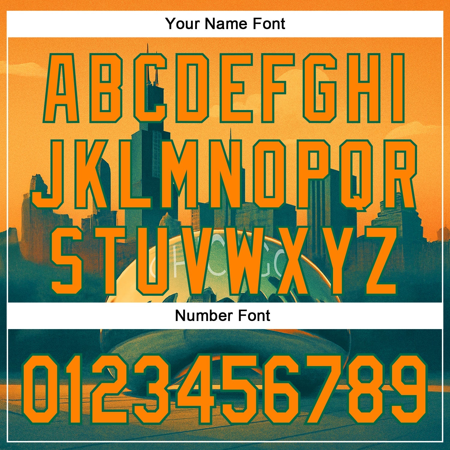 Custom Yellow Bay Orange-Kelly Green Chicago Illinois Millennium Park Cloud Gate The Bean Landmark City Symbol Authentic Baseball Jersey view 5