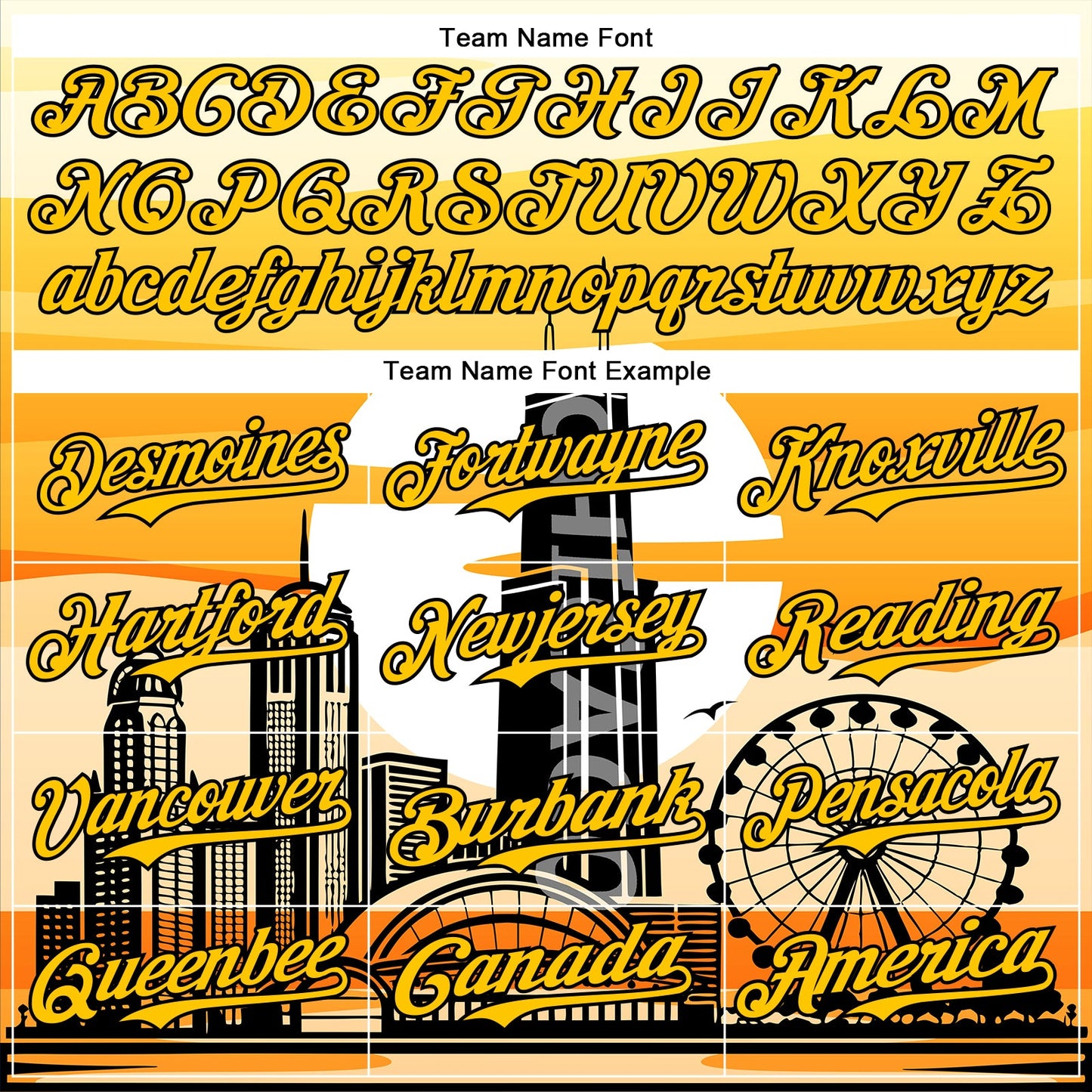 Custom Yellow Black-White Chicago Illinois Cityscape Landmark City Symbol Authentic Baseball Jersey view 4