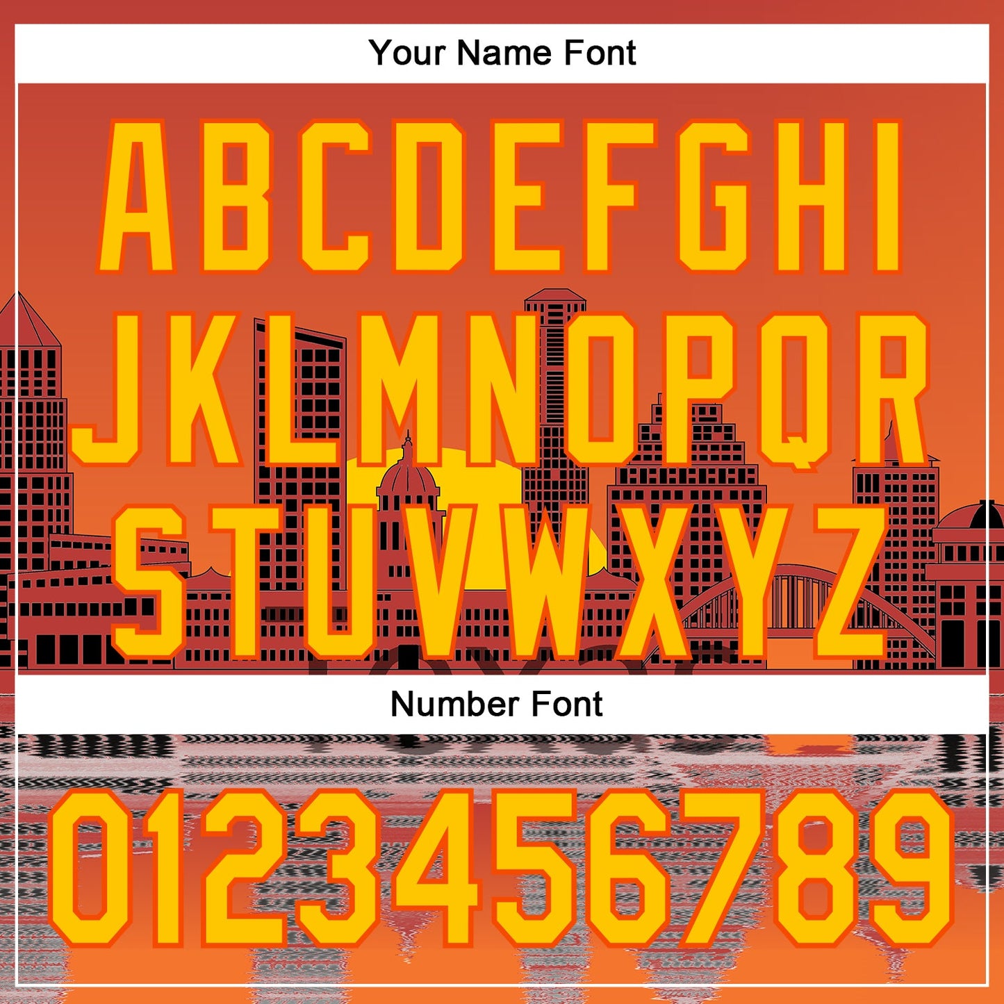 Custom Orange Yellow Dallas Texas Sunset Cityscape Landmark City Symbol Authentic Baseball Jersey view 5