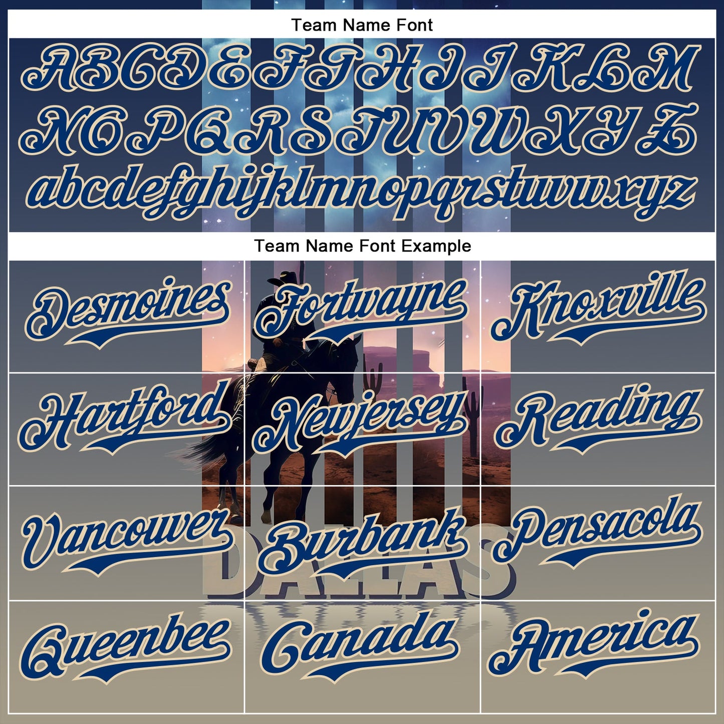Custom Blue US Navy Blue City Cream-Gray Dallas Texas Western Cowboy City Symbol Authentic Baseball Jersey view 4