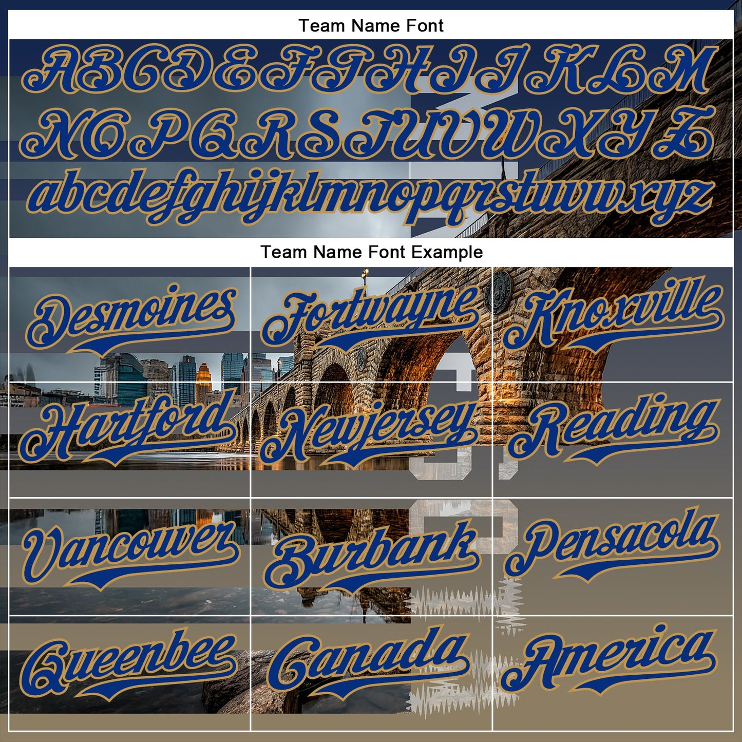 Custom Blue Royal Gray-Old Gold Minnesota Stone Bridge Landmark City Symbol Authentic Baseball Jersey view 4