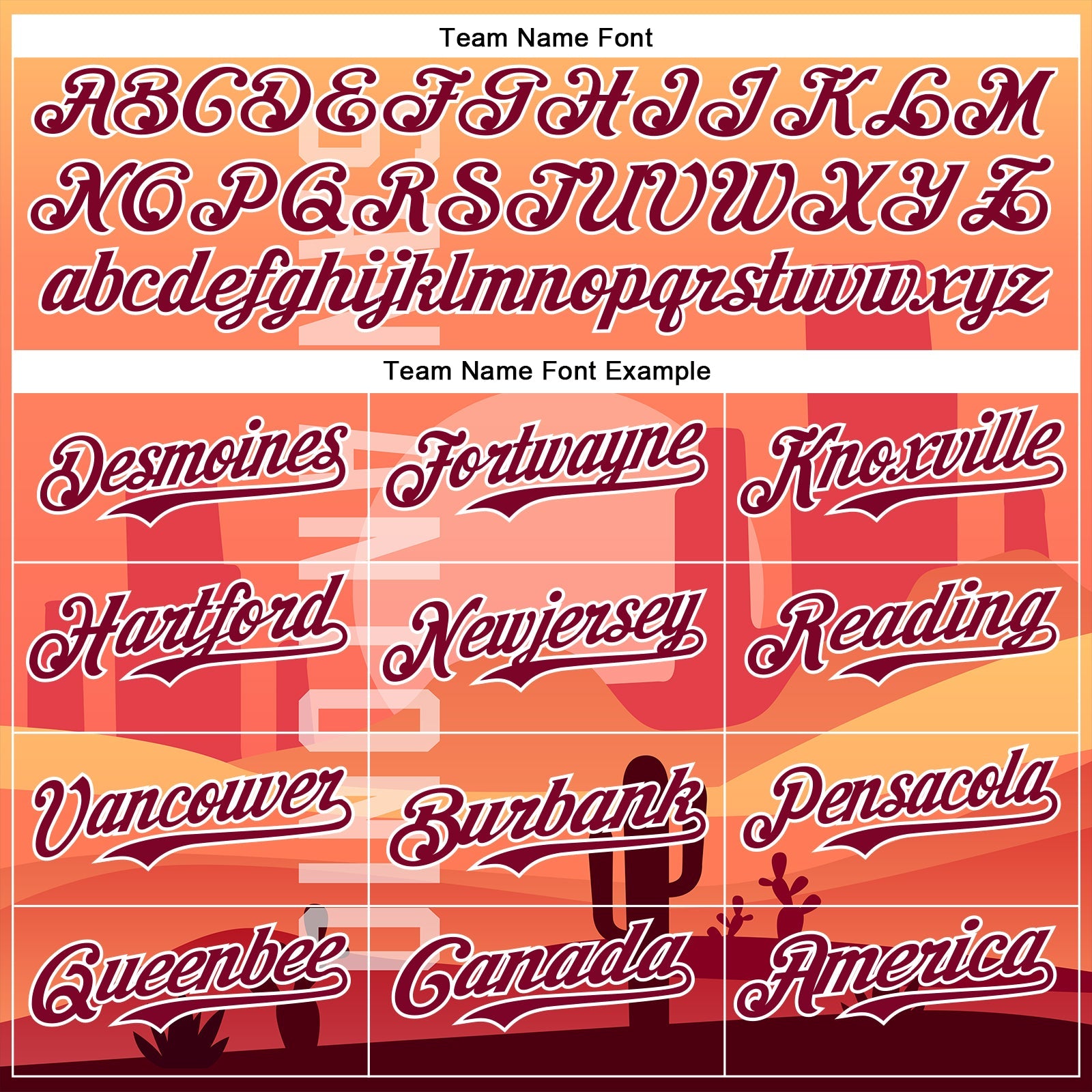 Custom Orange Maroon-White San Antonio Cactus Western Sunset City Symbol Authentic Baseball Jersey view 4