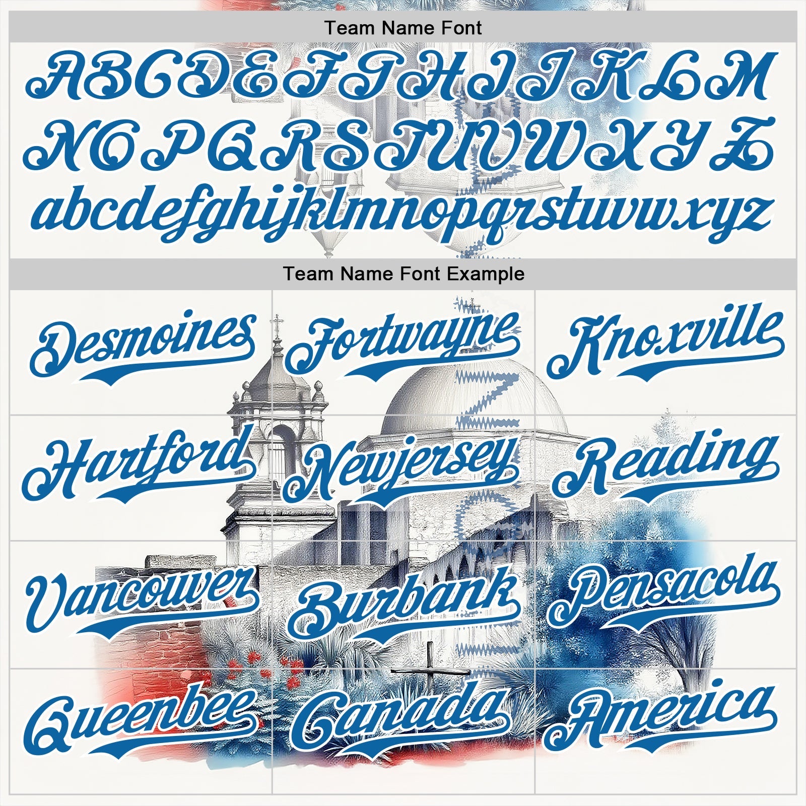 Custom Gray Blue-White San Antonio Texas Mission San Jose Landmark City Symbol Authentic Baseball Jersey view 4