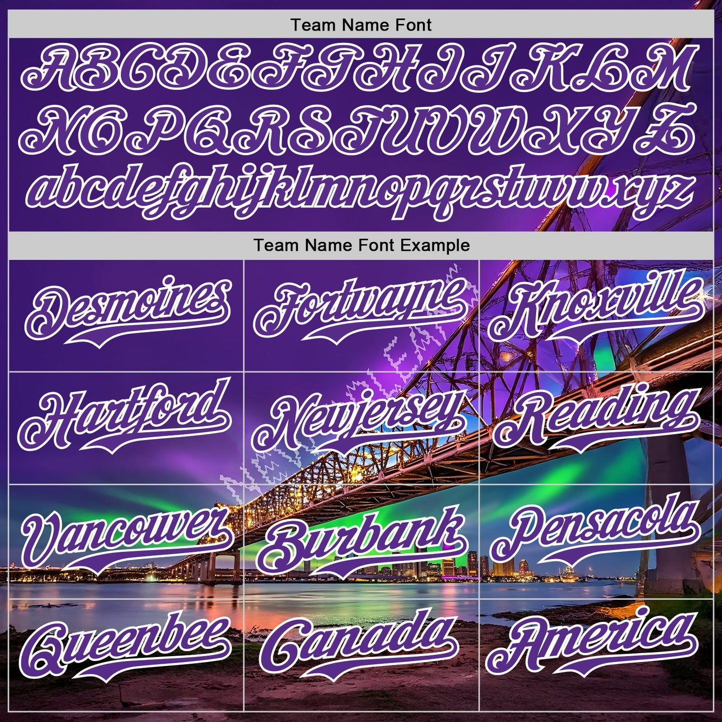 Custom Purple White New Orleans Louisiana Cityscape Landmark City Symbol Authentic Baseball Jersey view 4