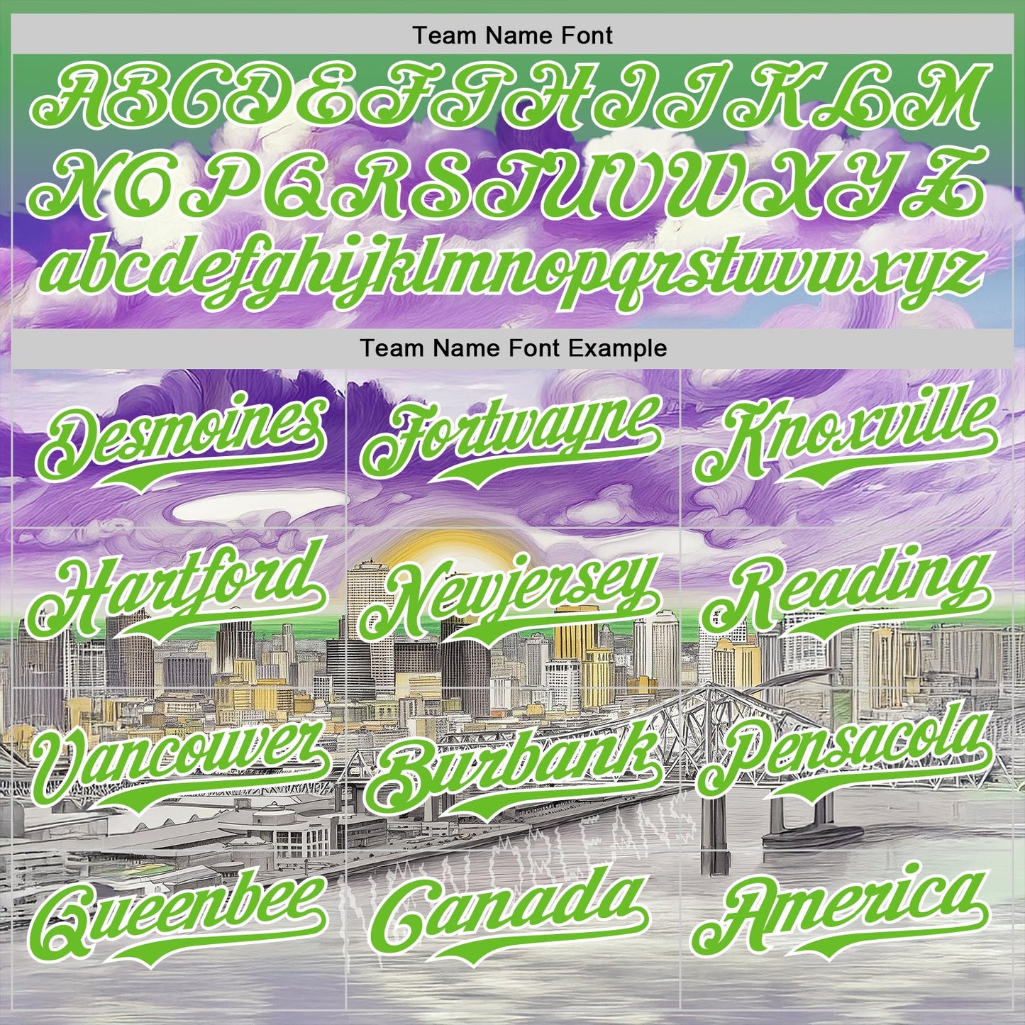 Custom Green Aurora Green Purple Gray-White New Orleans Louisiana Cityscape Landmark City Symbol Authentic Baseball Jersey view 4