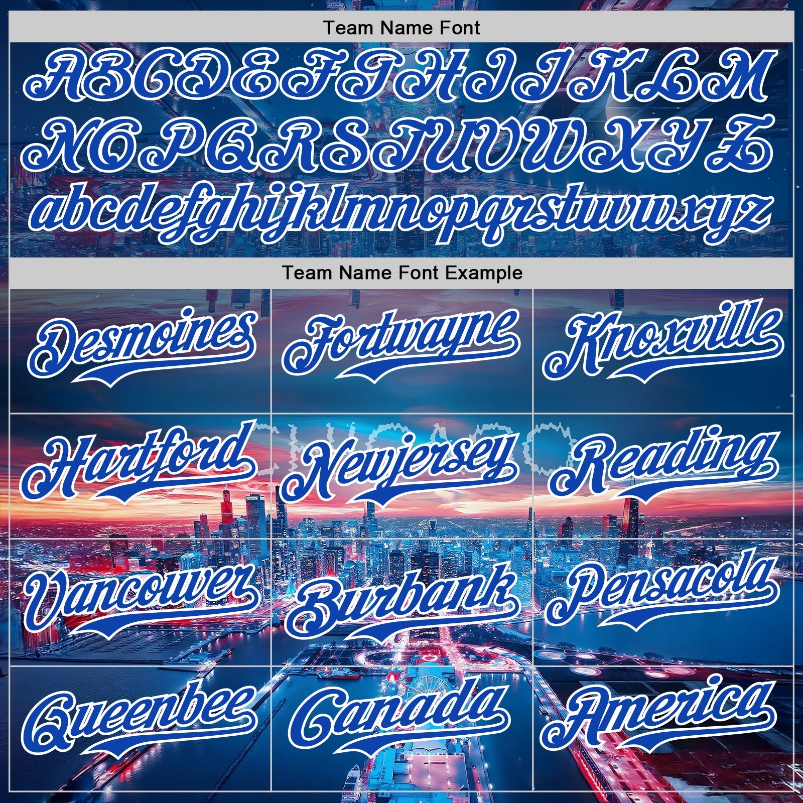Custom Blue Thunder Blue-White Chicago Illinois Cityscape Skyline City Symbol Authentic Baseball Jersey view 4