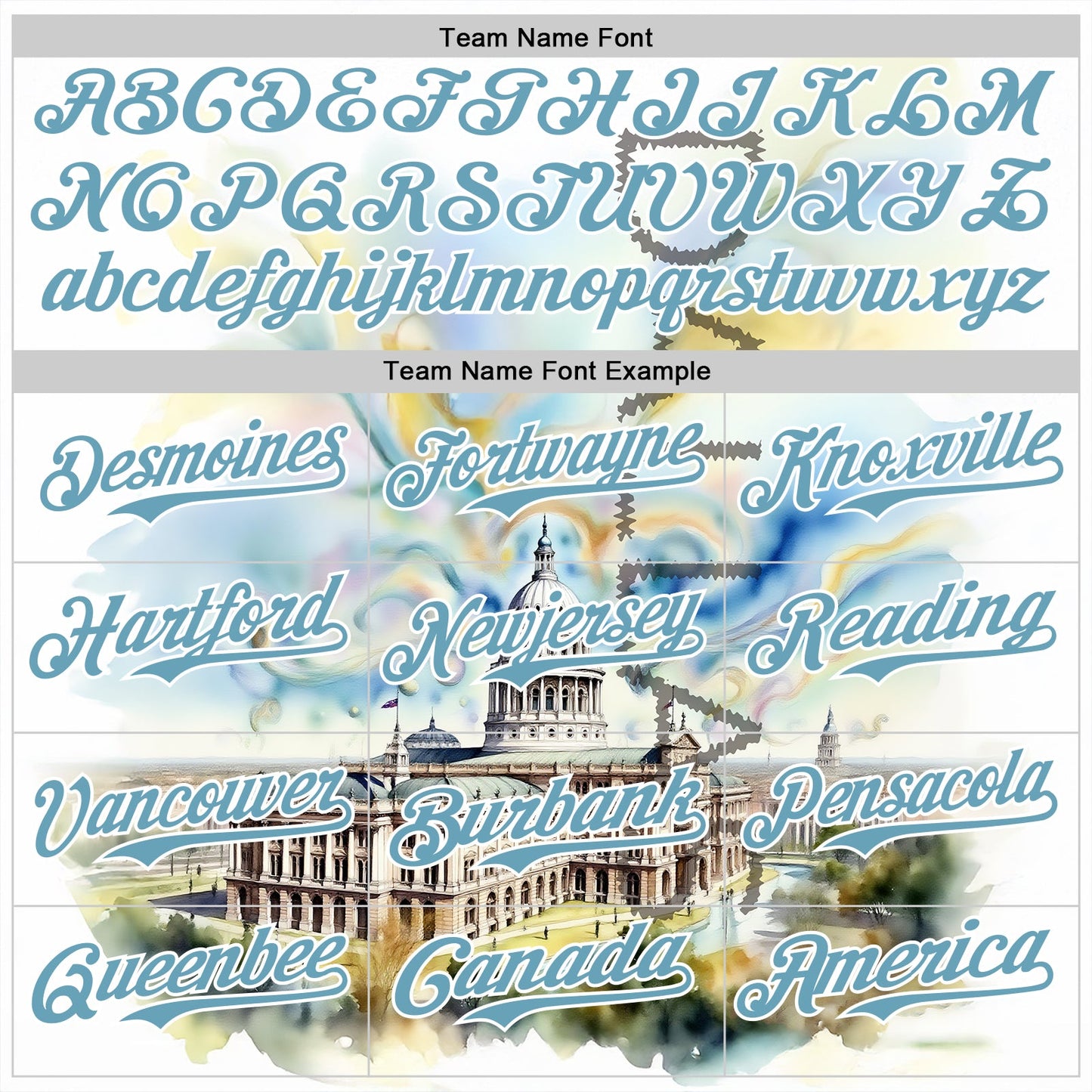 Custom White Shadow Blue Dallas Texas State Capitol Landmark City Symbol Authentic Baseball Jersey view 4