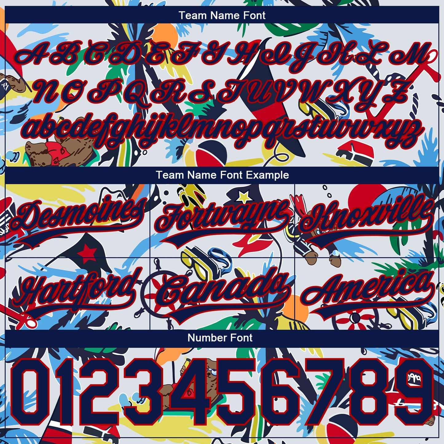 Custom White Navy-Red 3D Pattern Beach Hawaii Palm Trees Authentic Basketball Shorts view 3