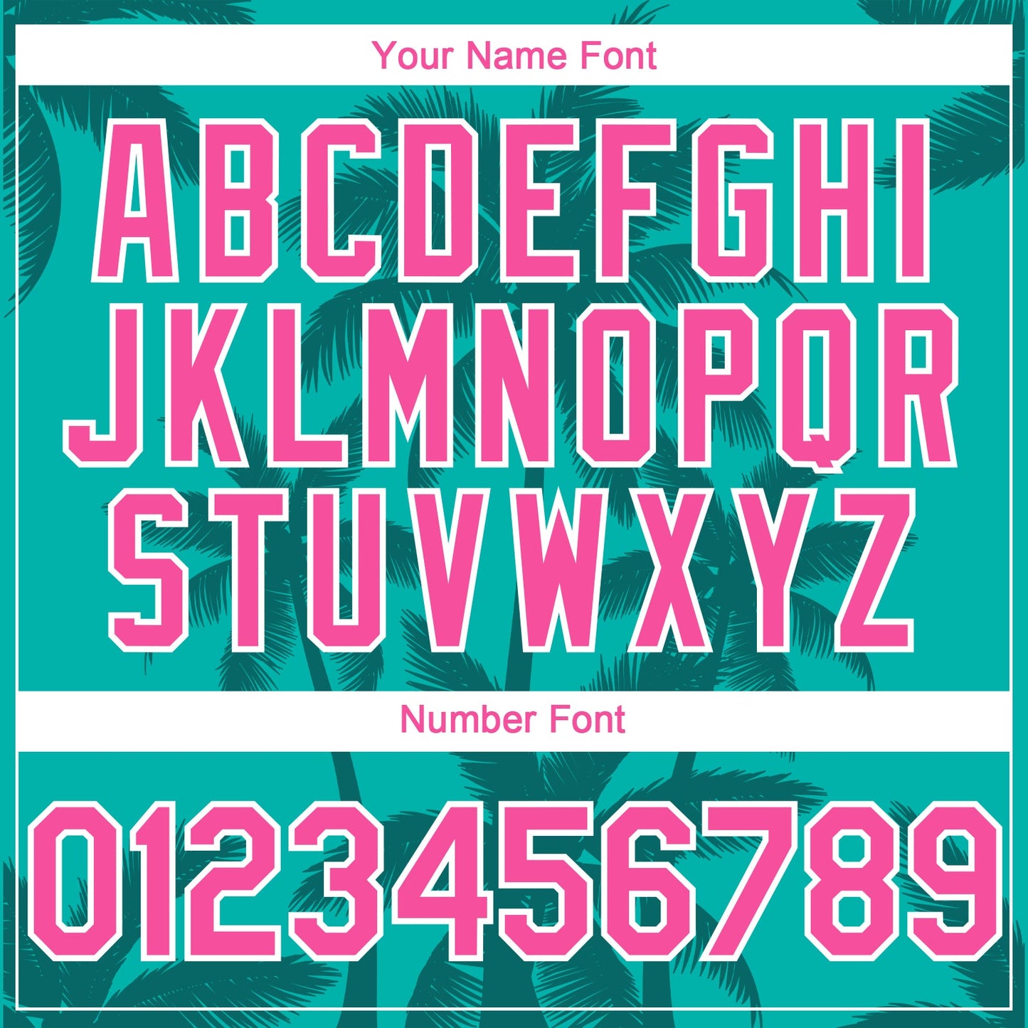 Custom Aqua Pink Teal-White Tropical Hawaii Palm Trees Authentic Baseball Jersey view 5