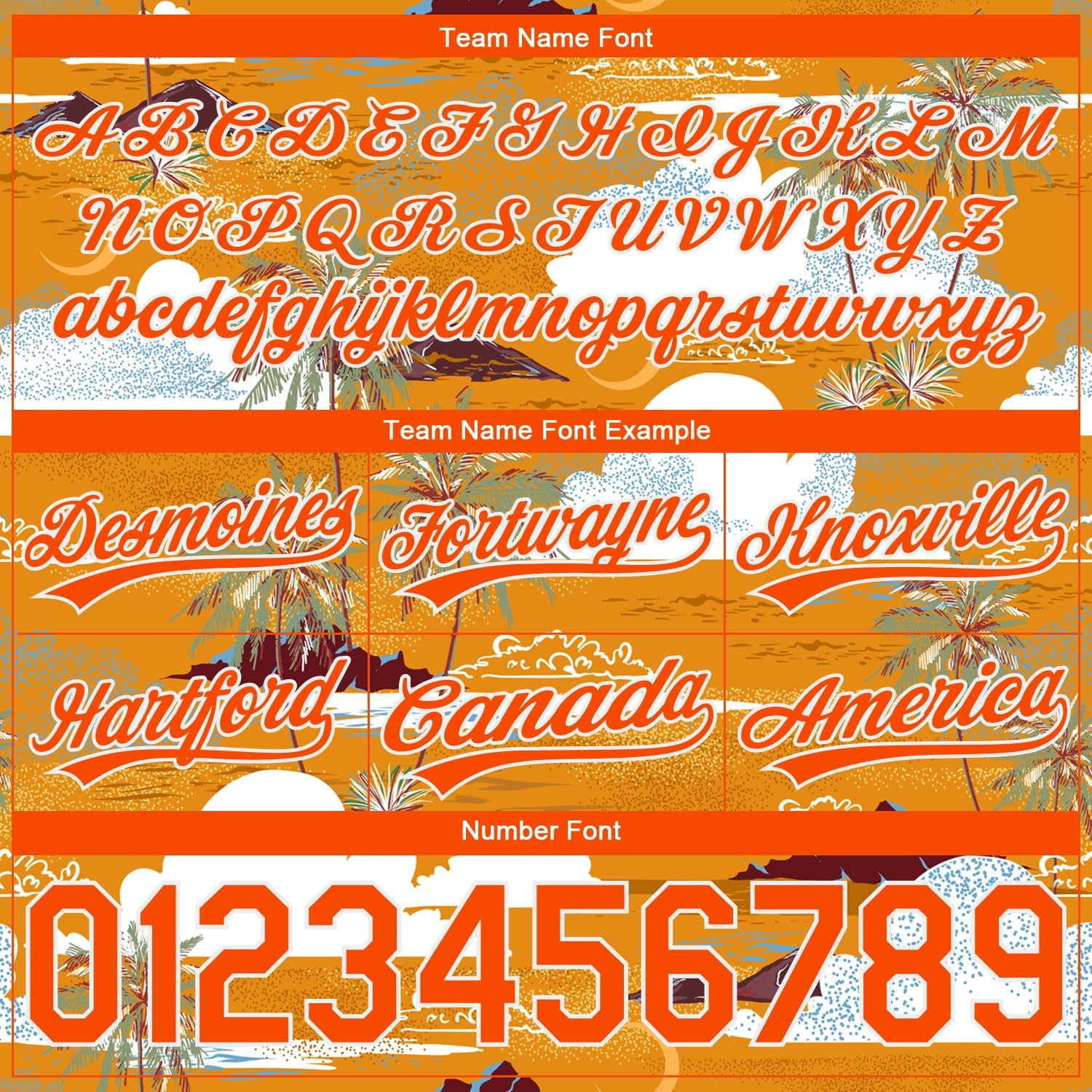 Custom Orange White 3D Pattern Palm Trees And Clouds Authentic Basketball Shorts view 3
