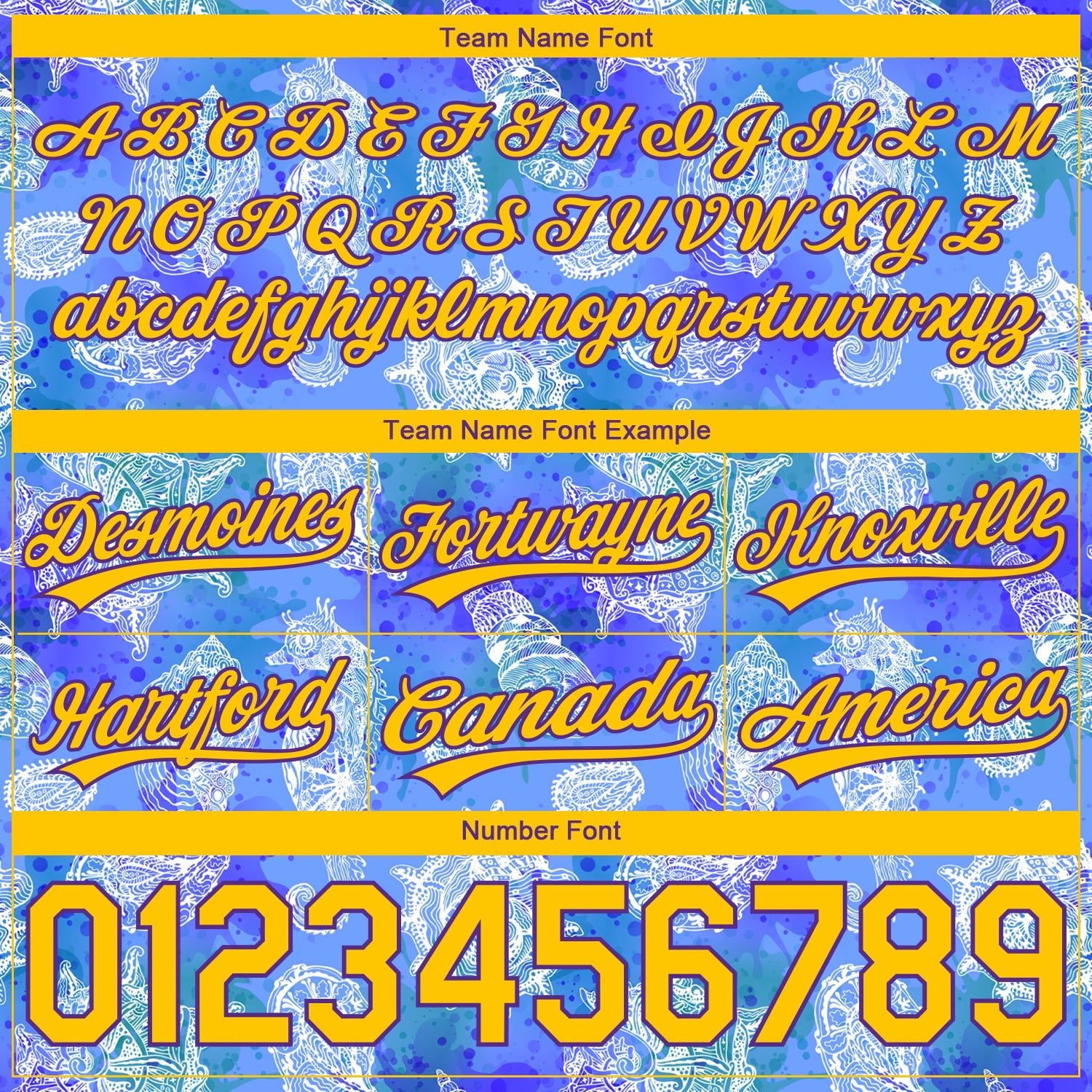 Custom Royal Yellow-Purple 3D Pattern Conch And Seahorse Authentic Basketball Shorts view 3