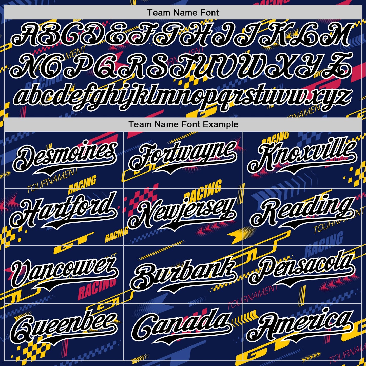 Custom Navy Black White Red-Yellow Car Racing Formula Auto Motorsport Authentic Baseball Jersey view 4